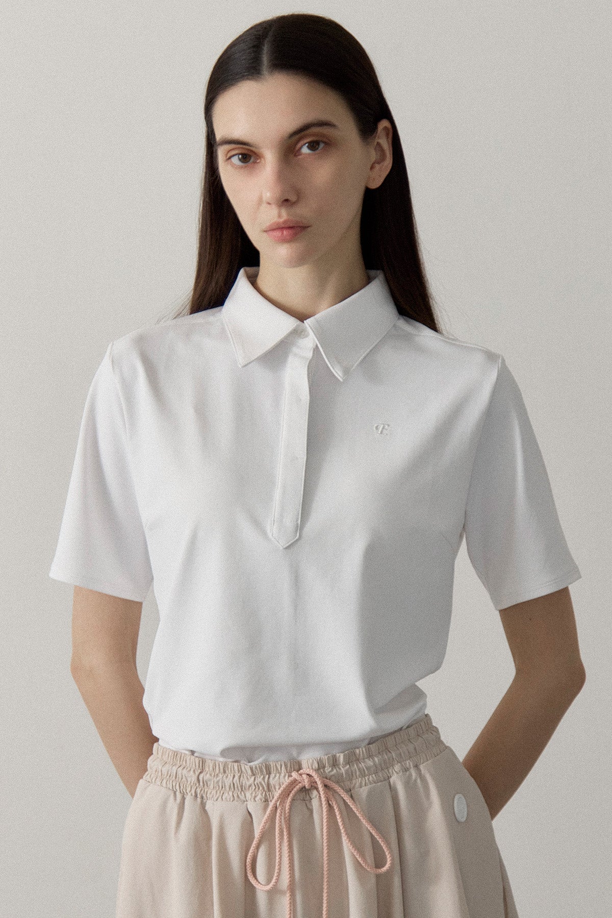 AIRY STRETCH POLO - White