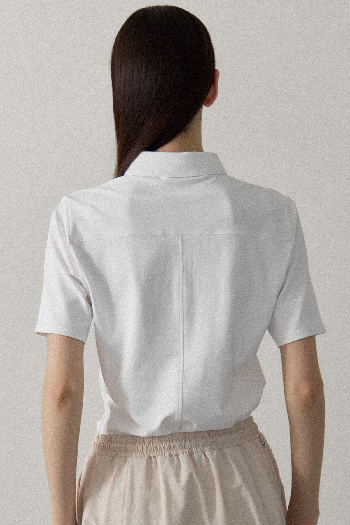 AIRY STRETCH POLO - White