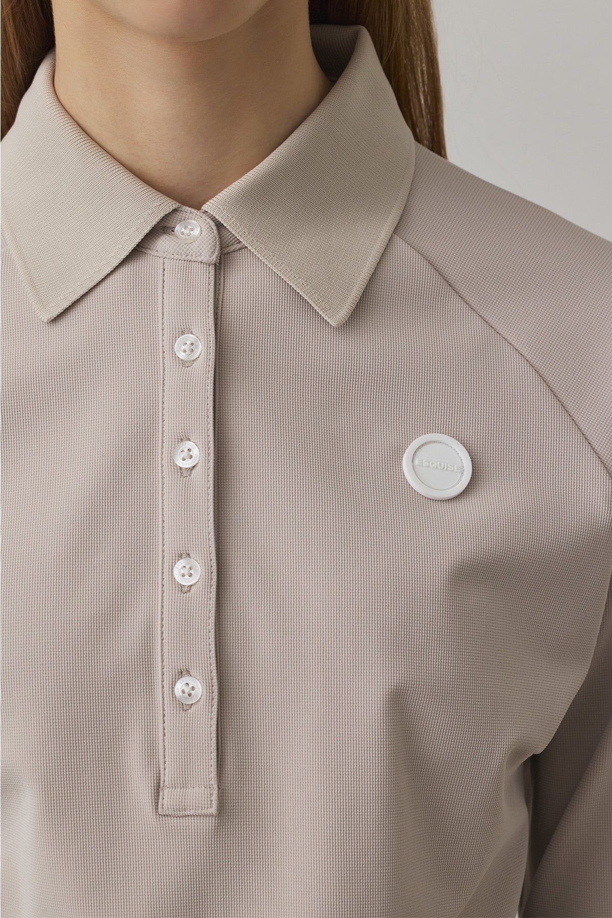 PEARLKNIT CUFFS POLO - Beige Pink