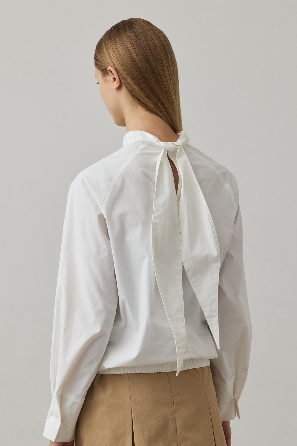 TIE DESIGN SHIRT TOP - White