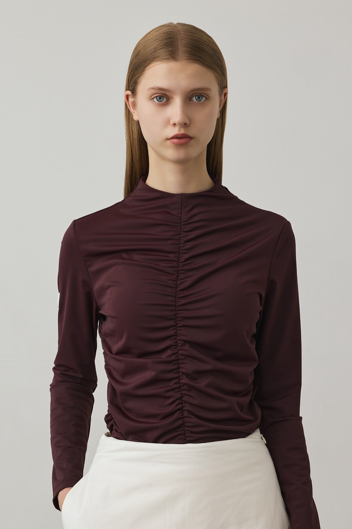 GATHER STRETCH TOP - Wine