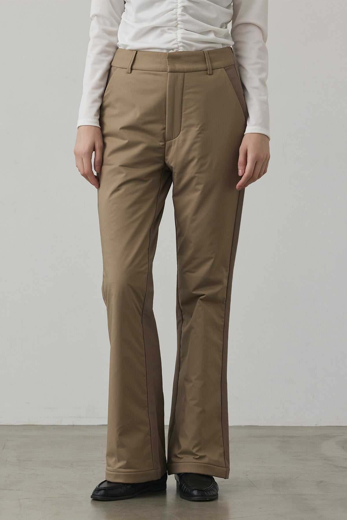 WINTER WARM FLARE PANTS - Beige