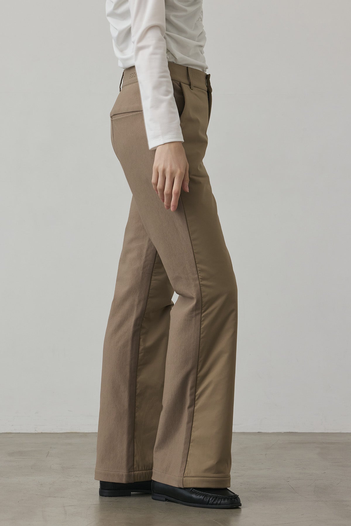 WINTER WARM FLARE PANTS - Beige