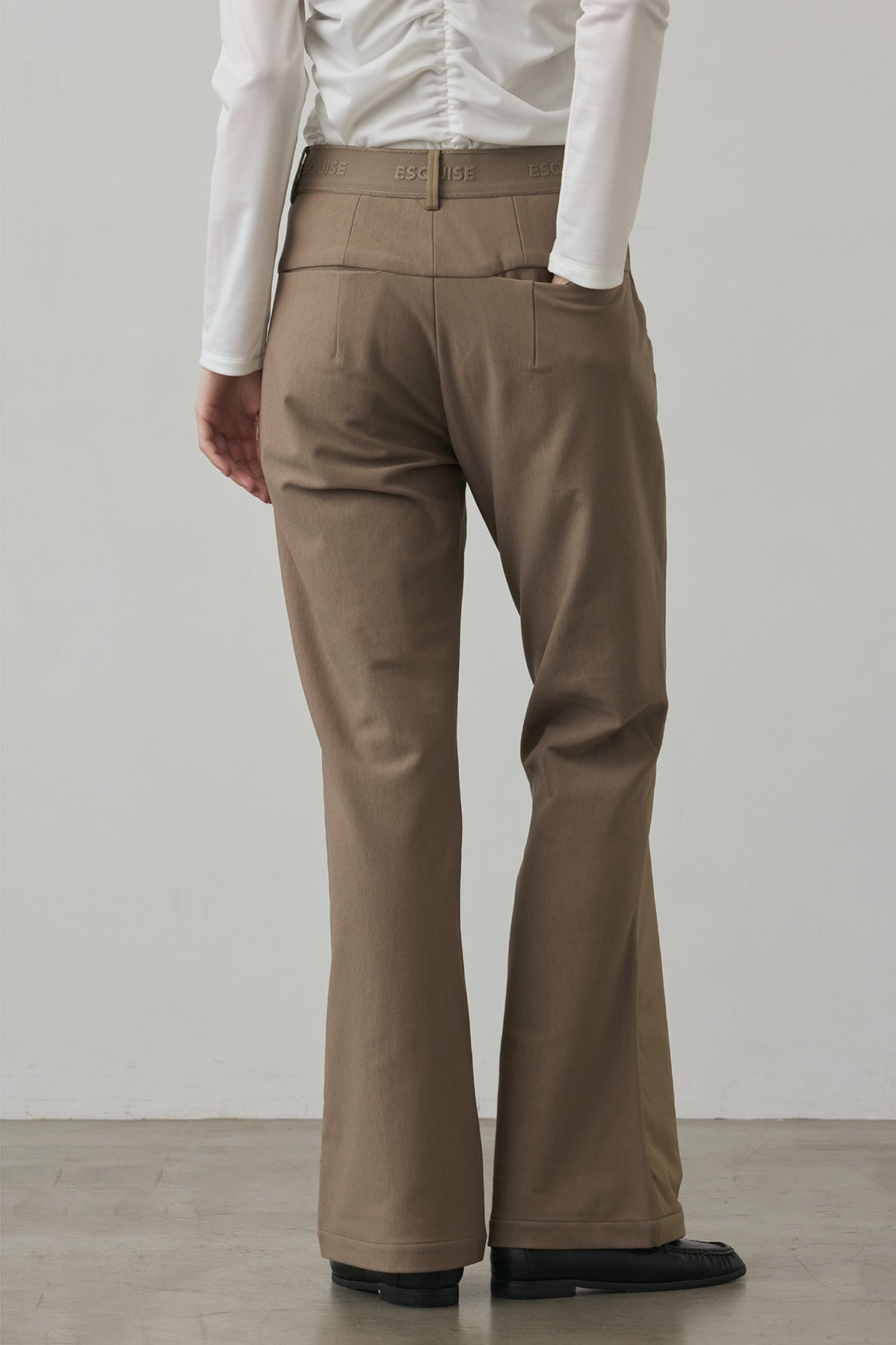 WINTER WARM FLARE PANTS - Beige