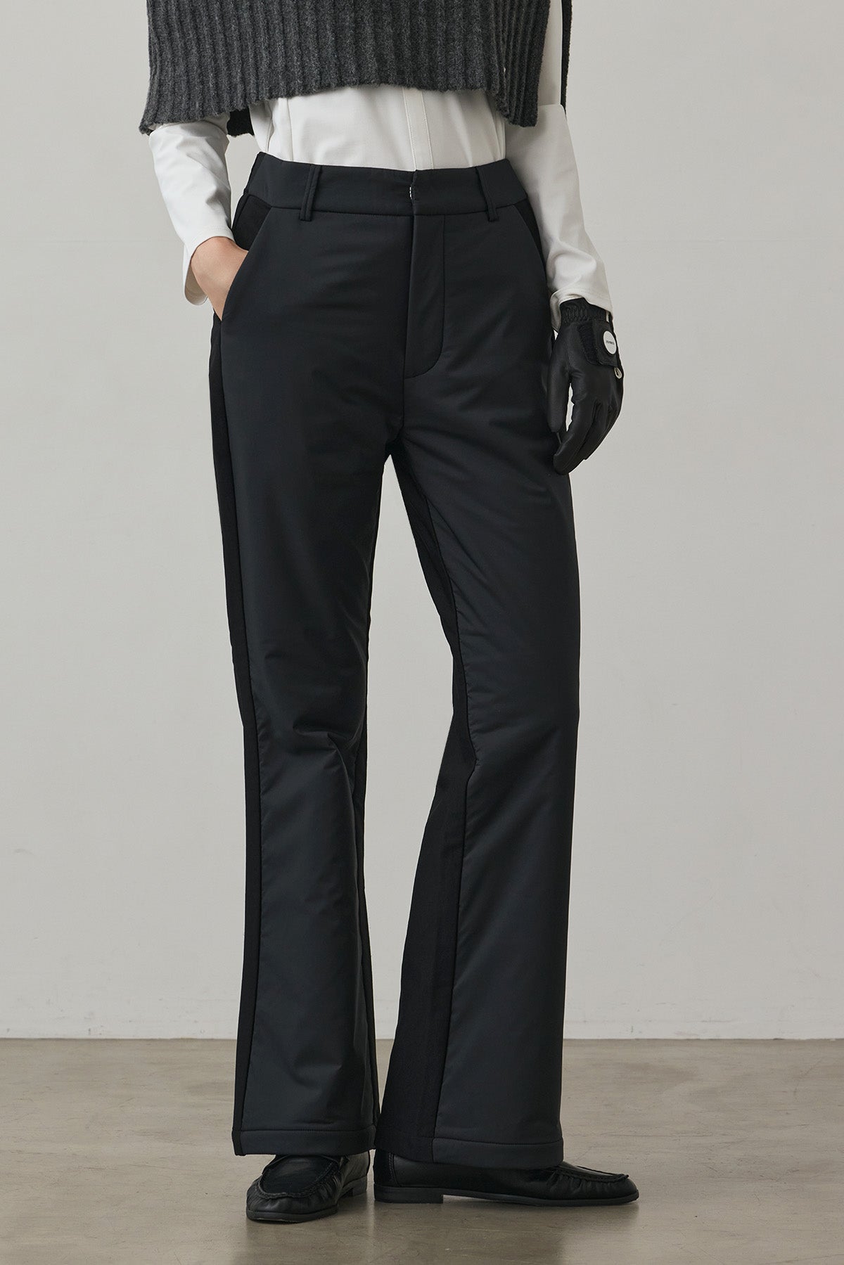 WINTER WARM FLARE PANTS - Black