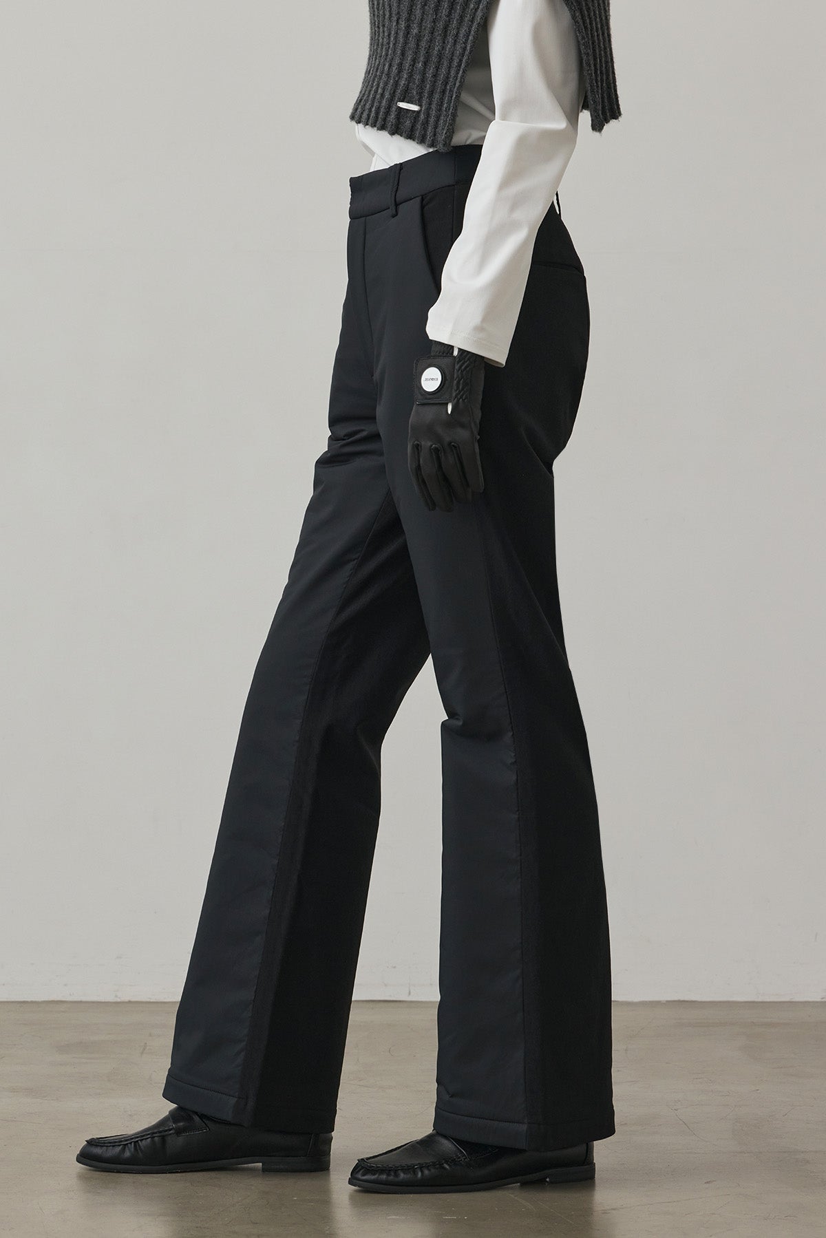 WINTER WARM FLARE PANTS - Black