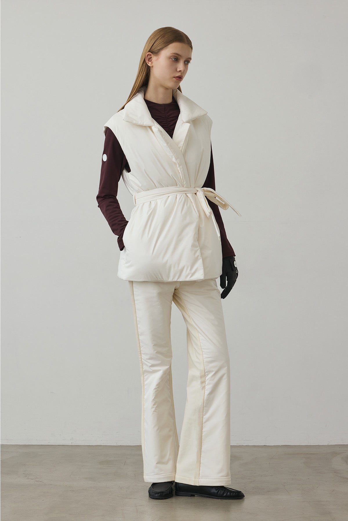 WINTER WARM FLARE PANTS - White