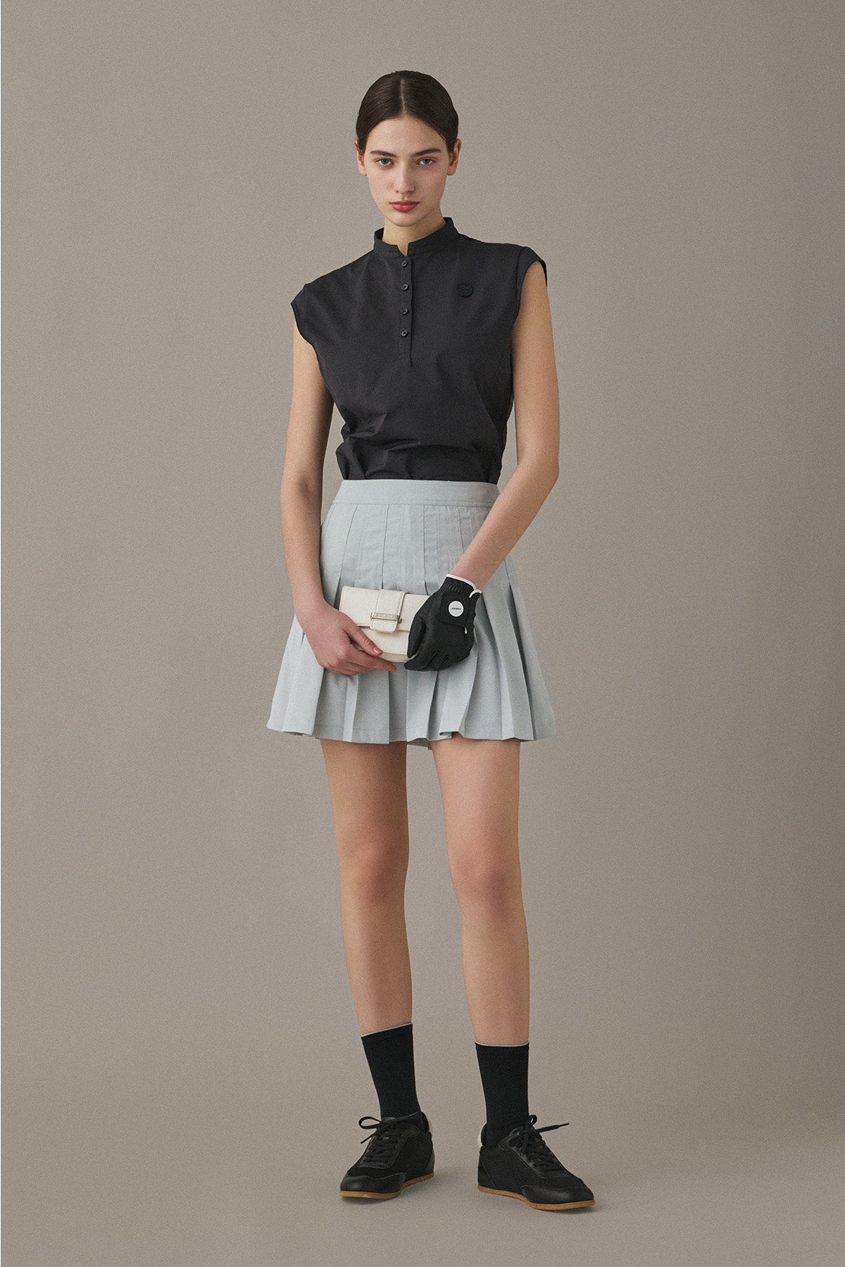 FLOWING PLEATS SKIRT - Soft Blue