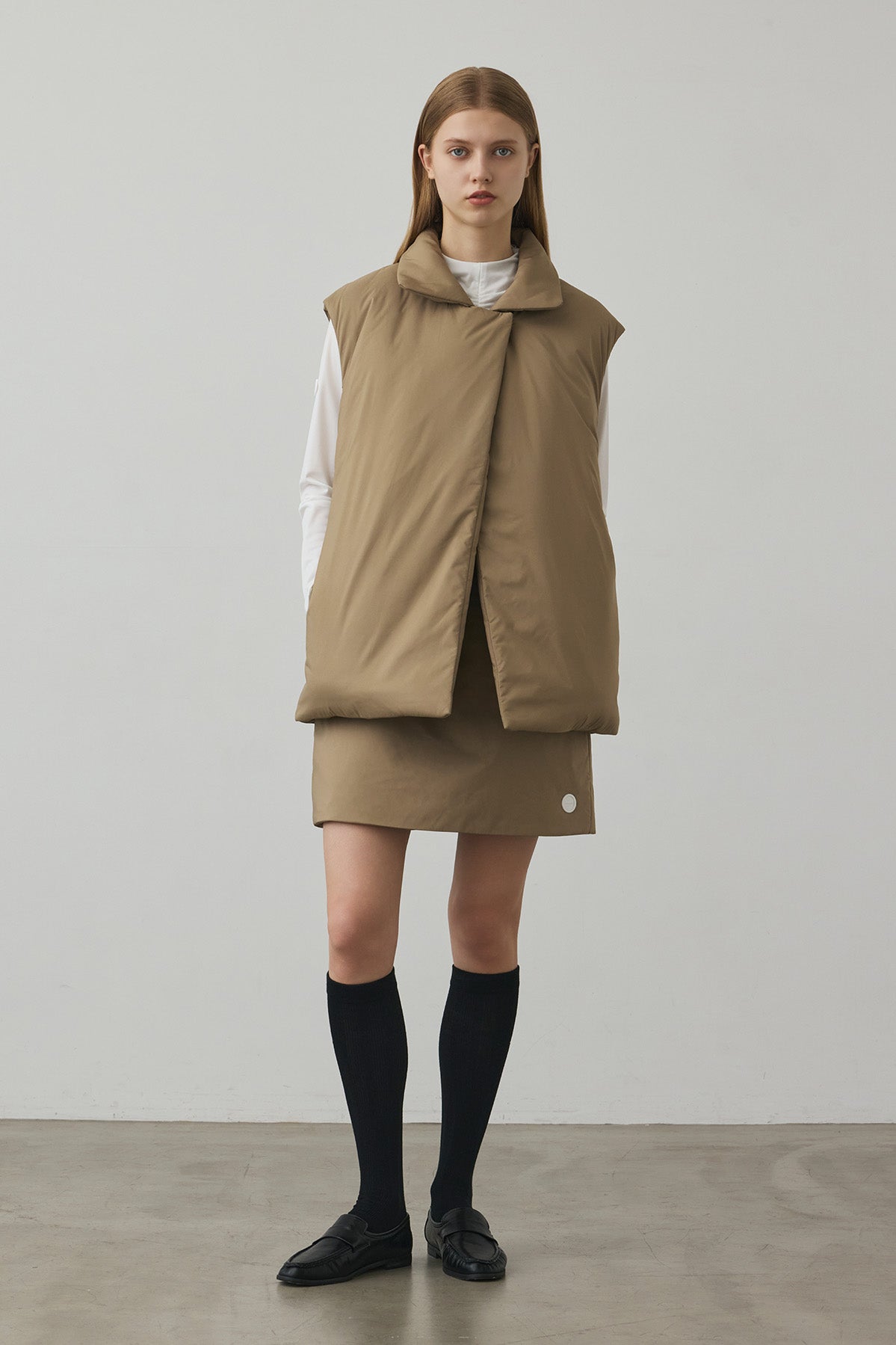 SOFT FEEL WARM SKIRT - Beige