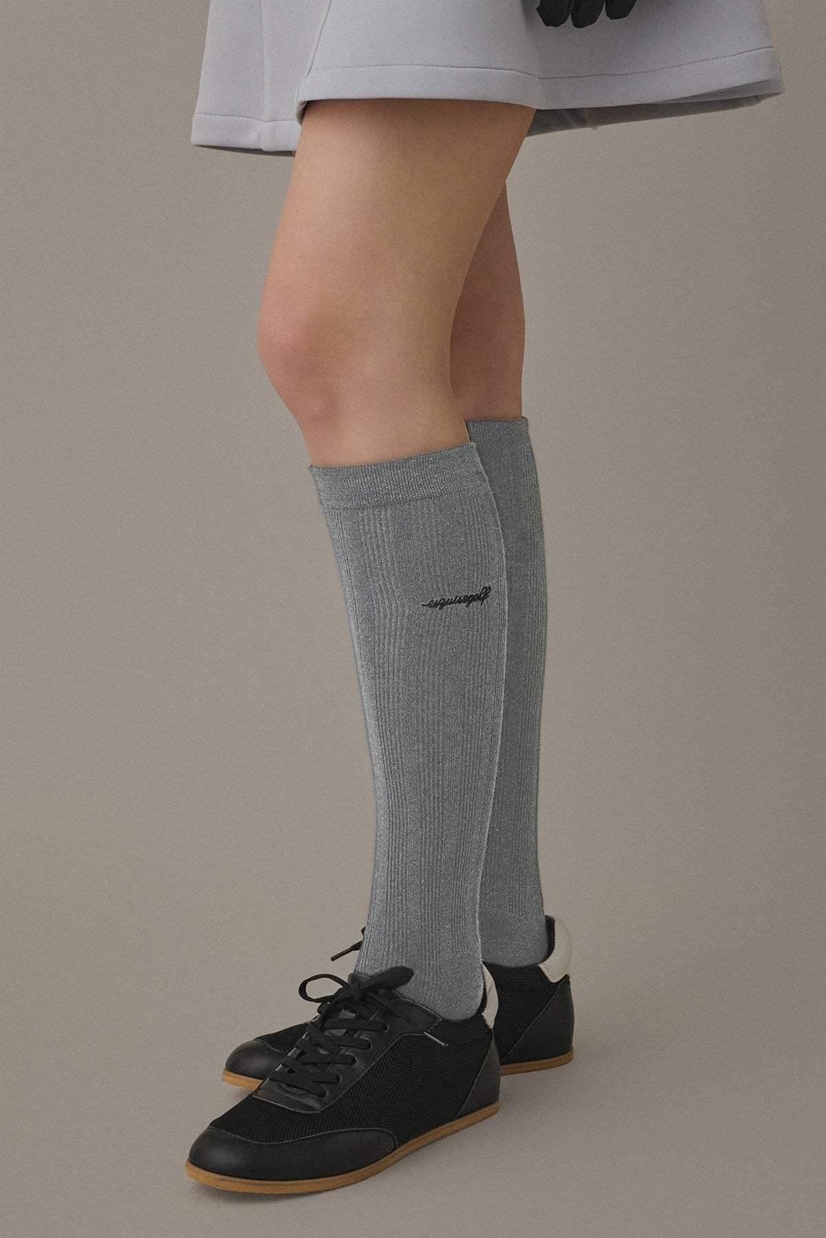 RIBBED HIGH SOCKS - Clay
