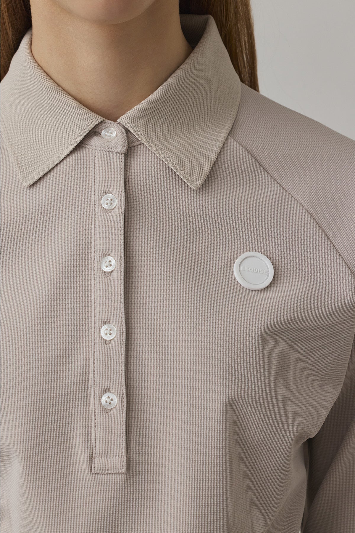 PEARLKNIT CUFFS POLO - Beige Pink