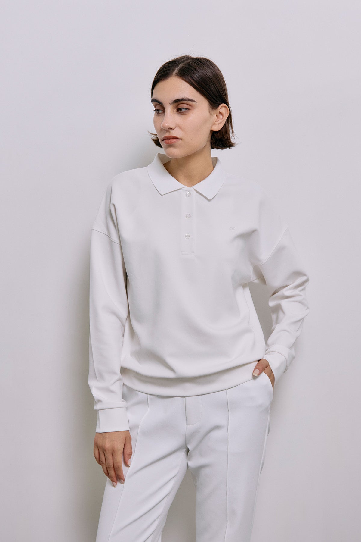 SMOOTH LONG POLO - White