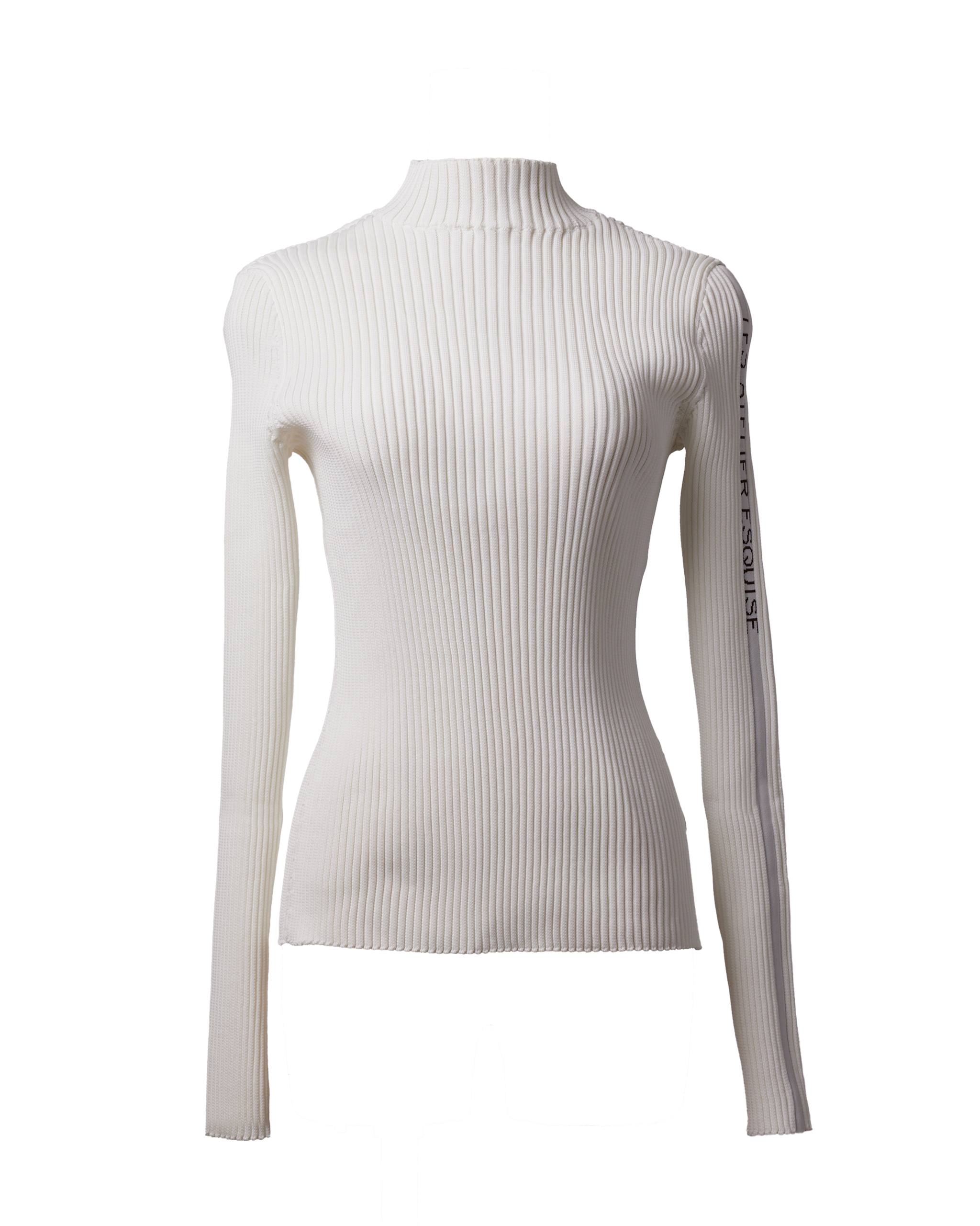 2WAY LETTER RIB KNIT - White