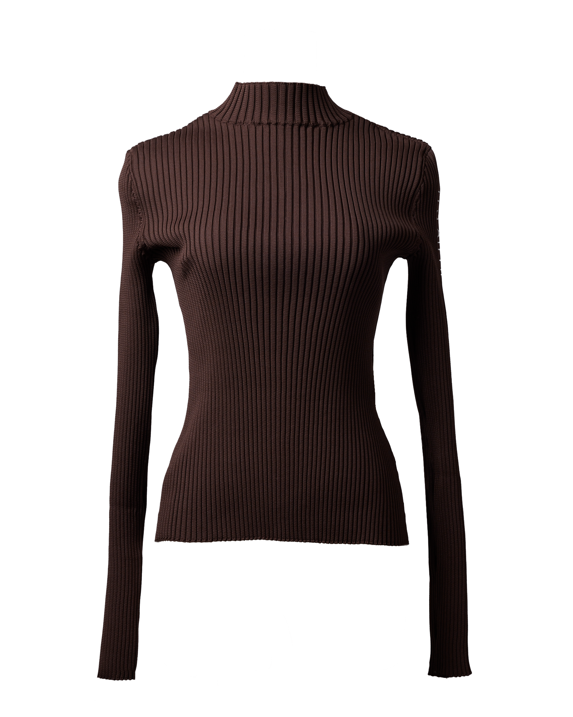 2WAY LETTER RIB KNIT - Espresso