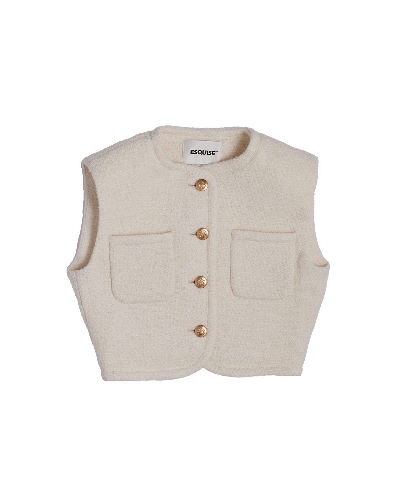 TWEED SHORT VEST - Cream