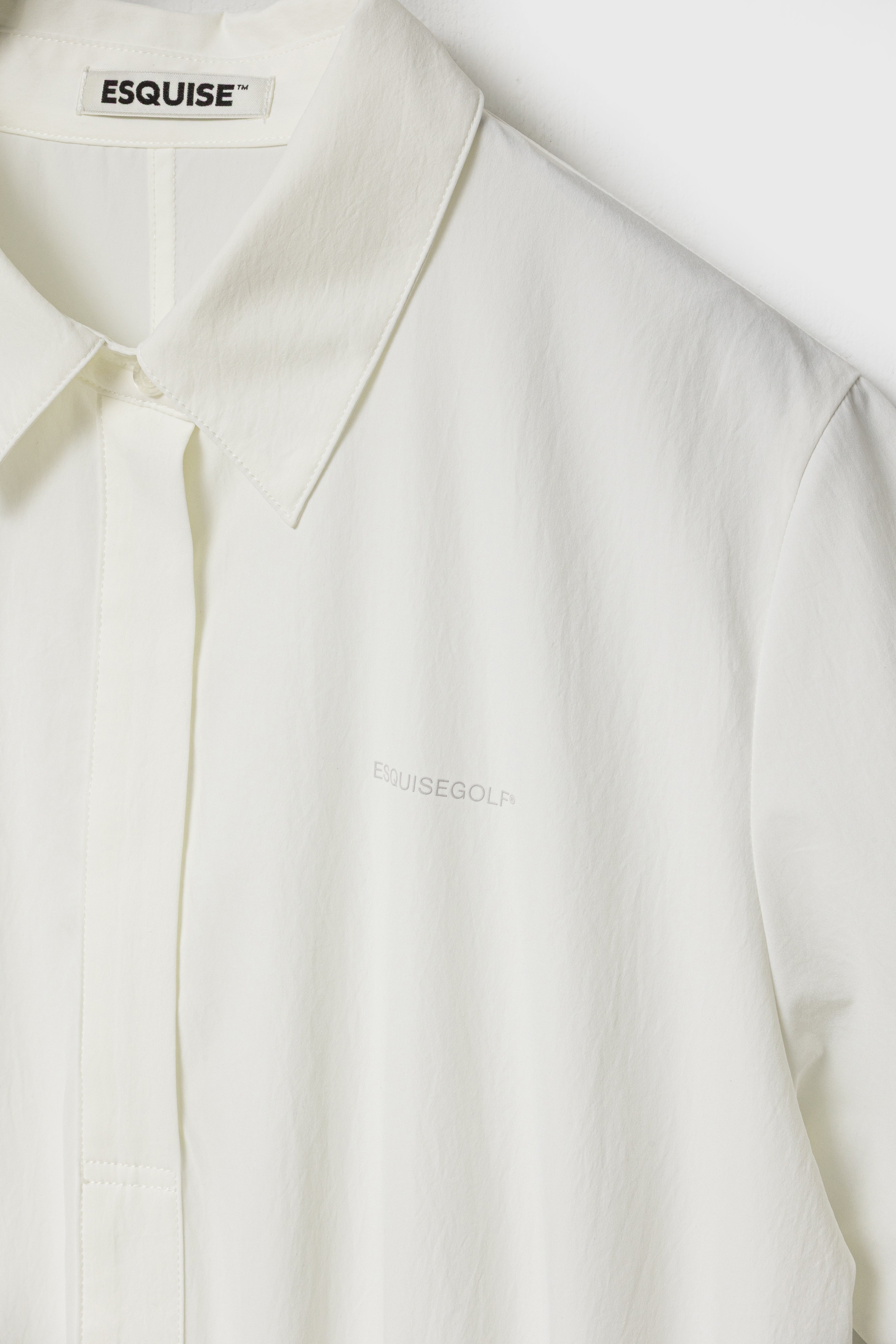 DRAWSTRING SHIRT DRESS - White