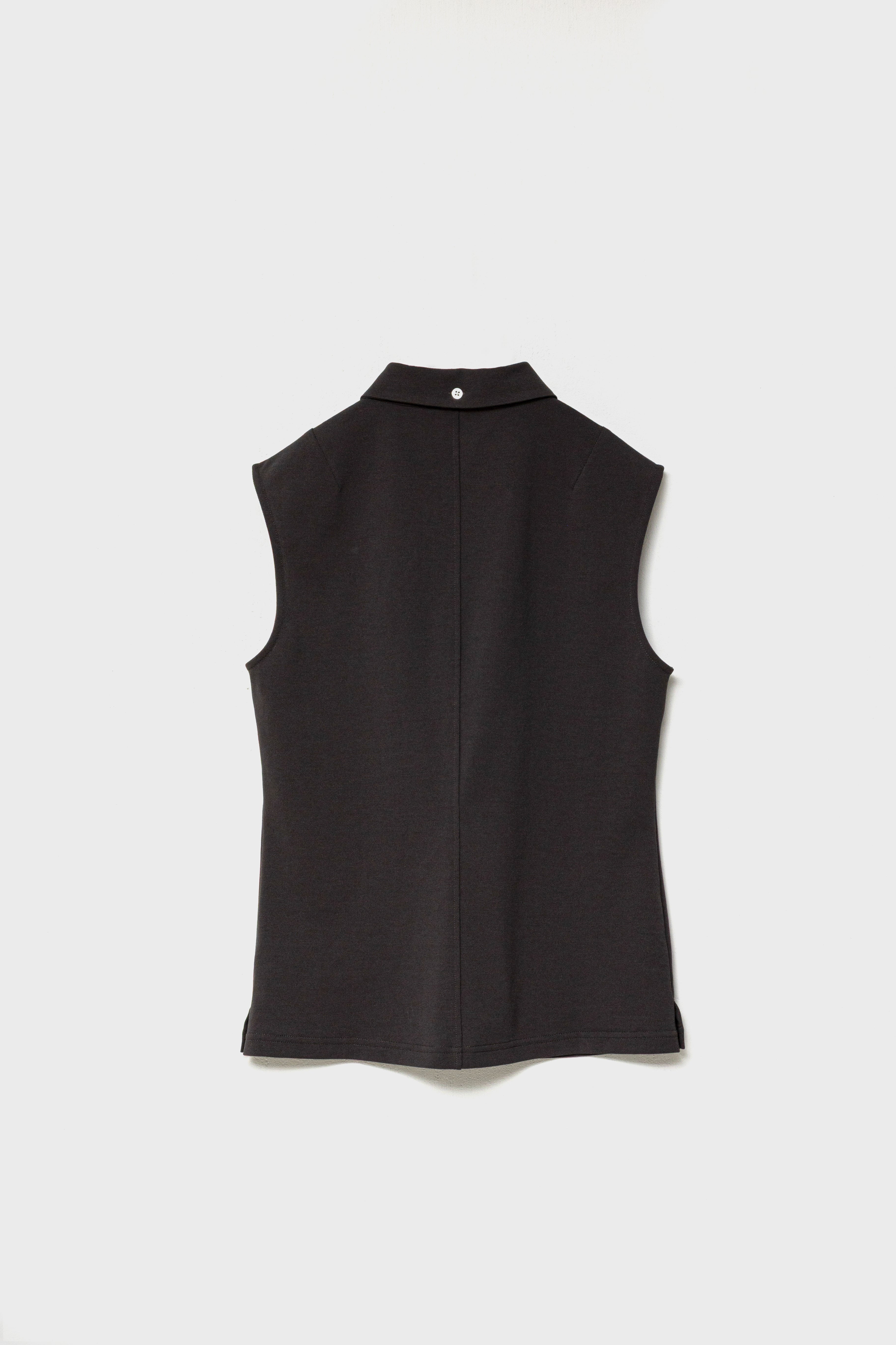 CLASSIC PIQUE SLEEVELESS TOP - Brown