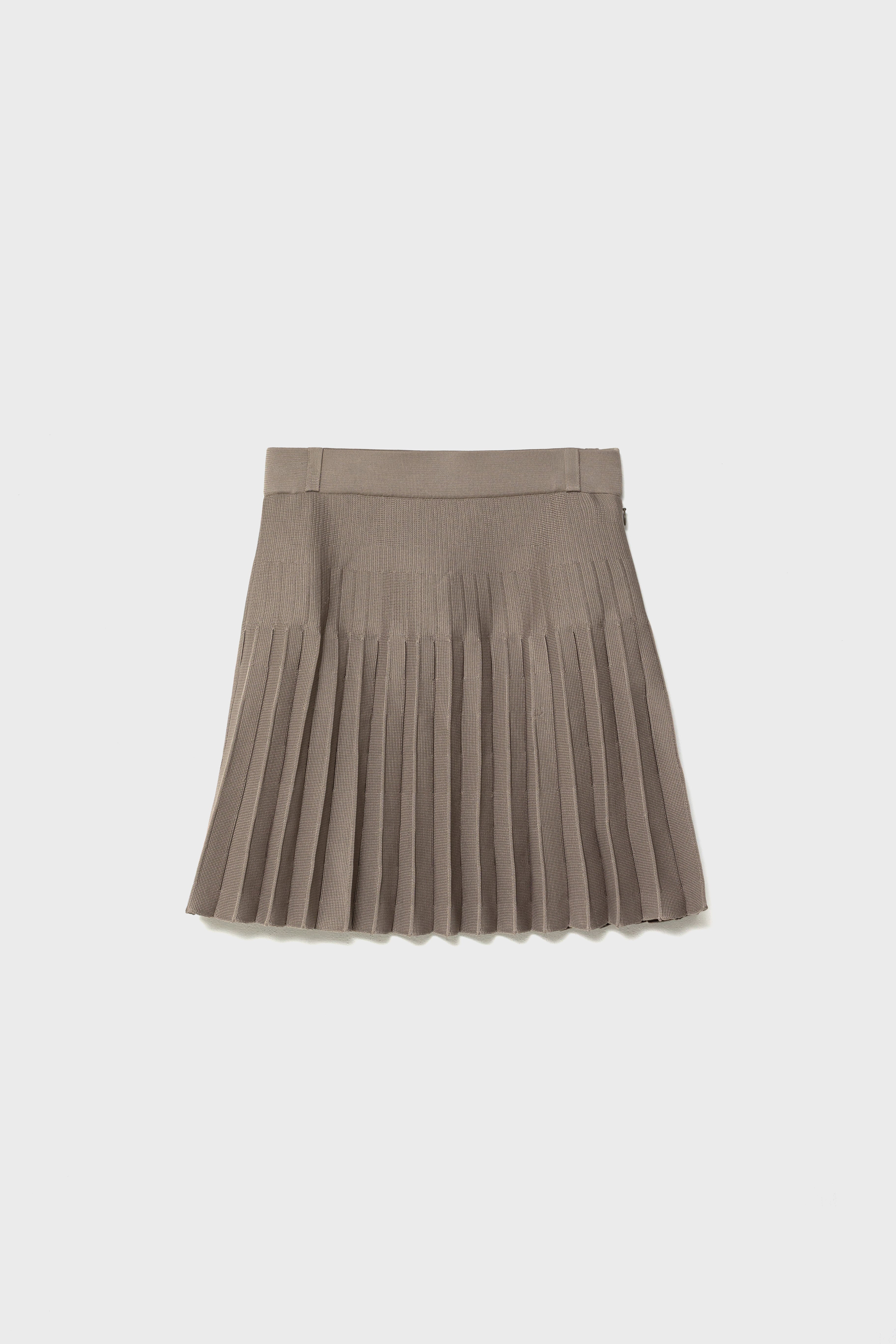 RECYCLED SMOOTH-KNIT PLEATS - Beige