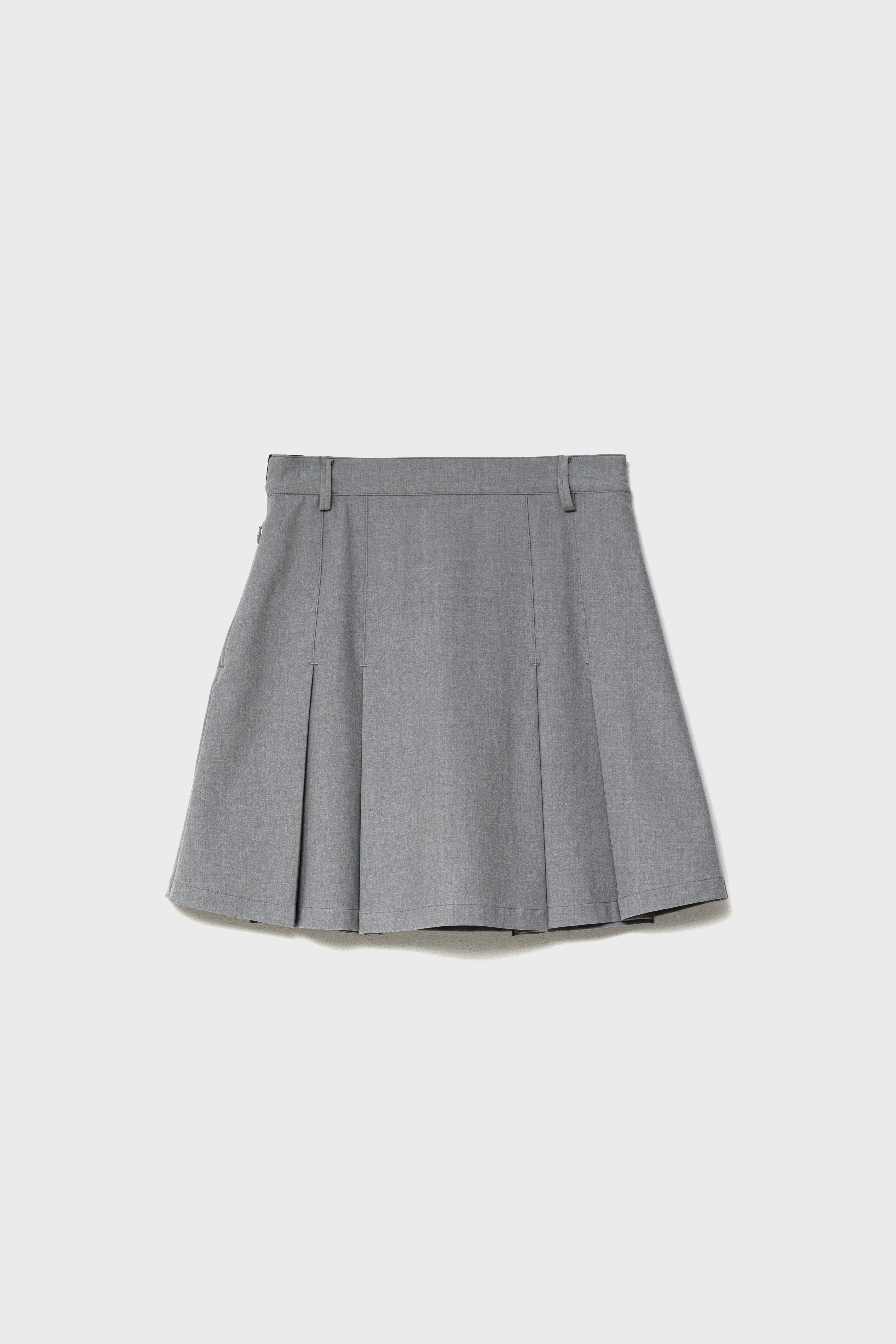 SILK TOUCH PLEATED SKIRT - Light Gray