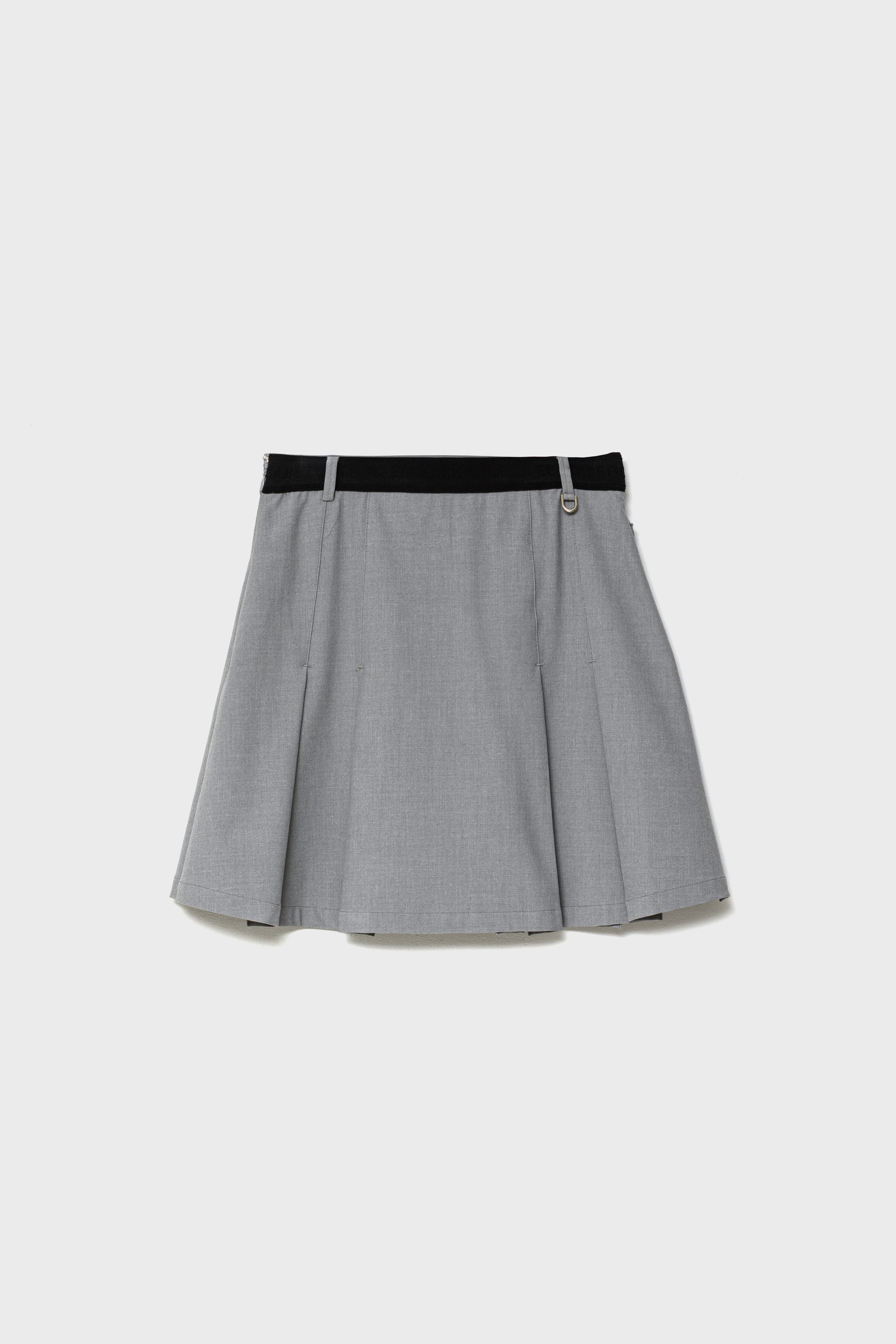 SILK TOUCH PLEATED SKIRT - Light Gray