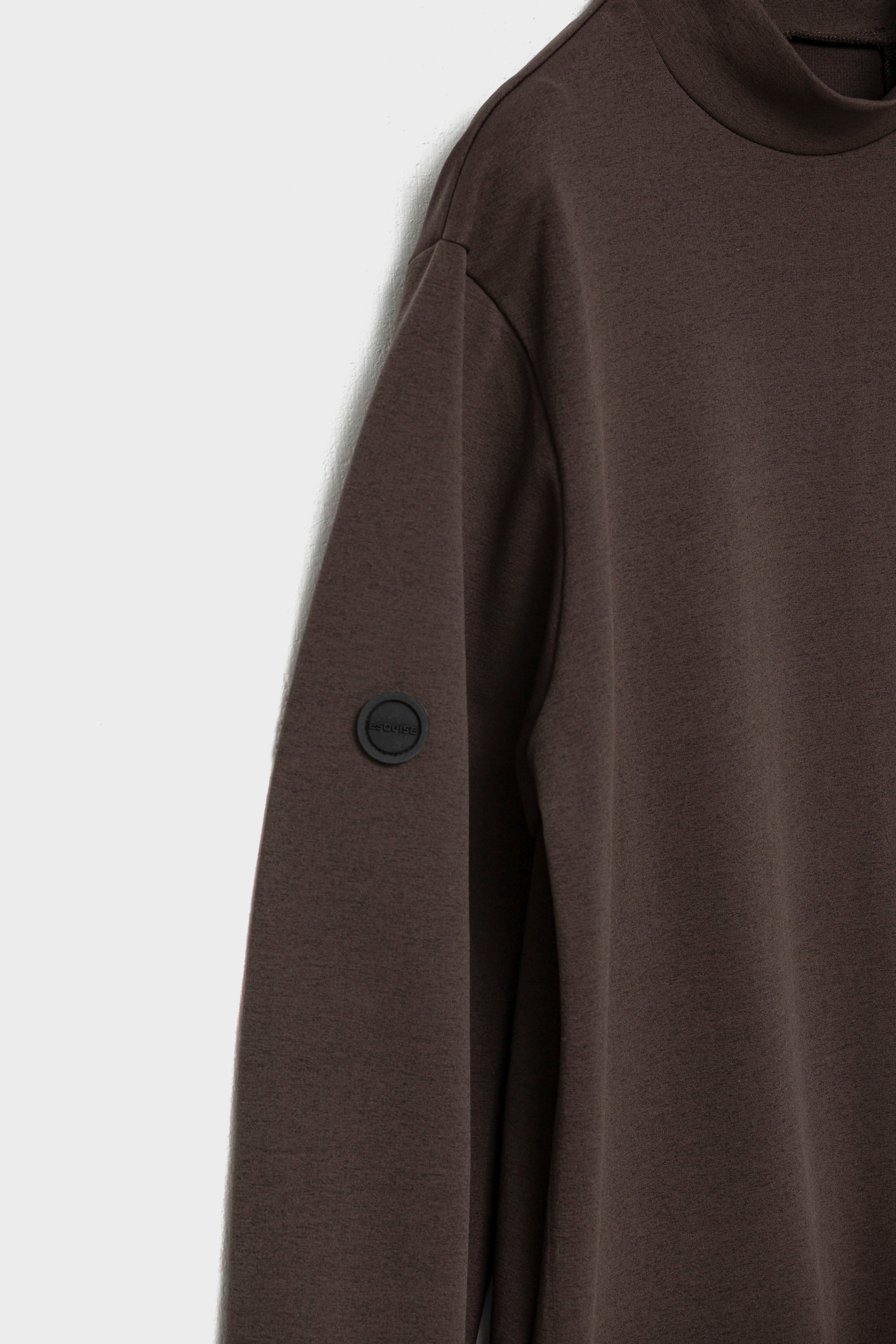 RELAXED STRETCH MOCKNECK - Brown