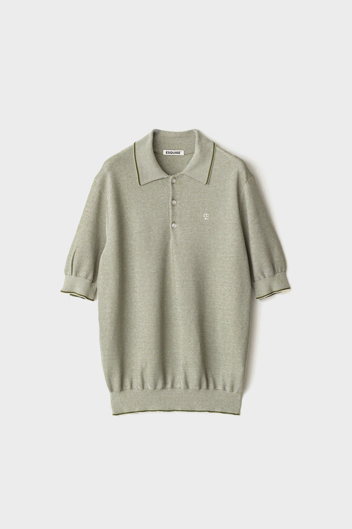 FINE WEAVE KNIT POLO - Khaki