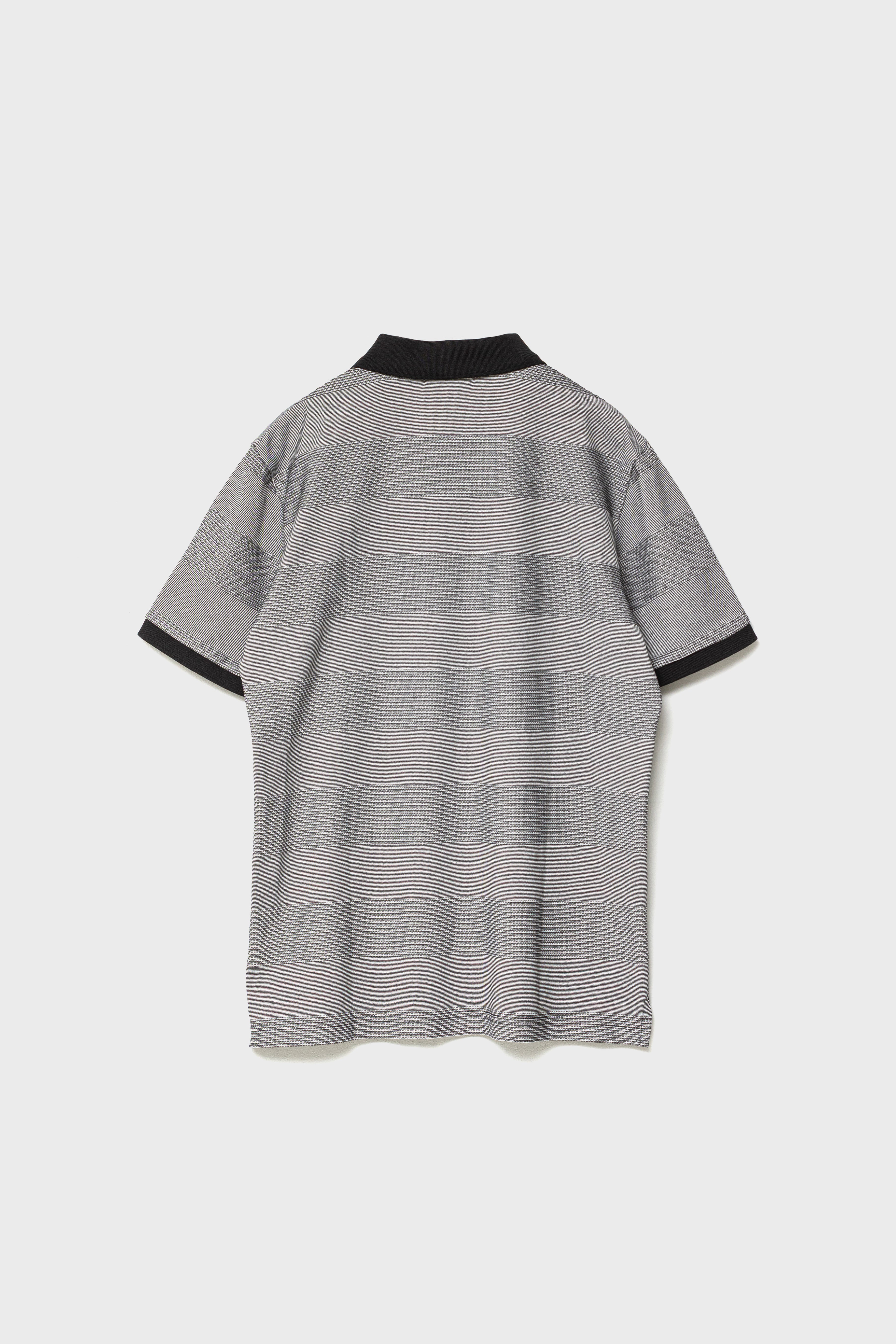 JACQUARD STRIPED POLO - Black&White