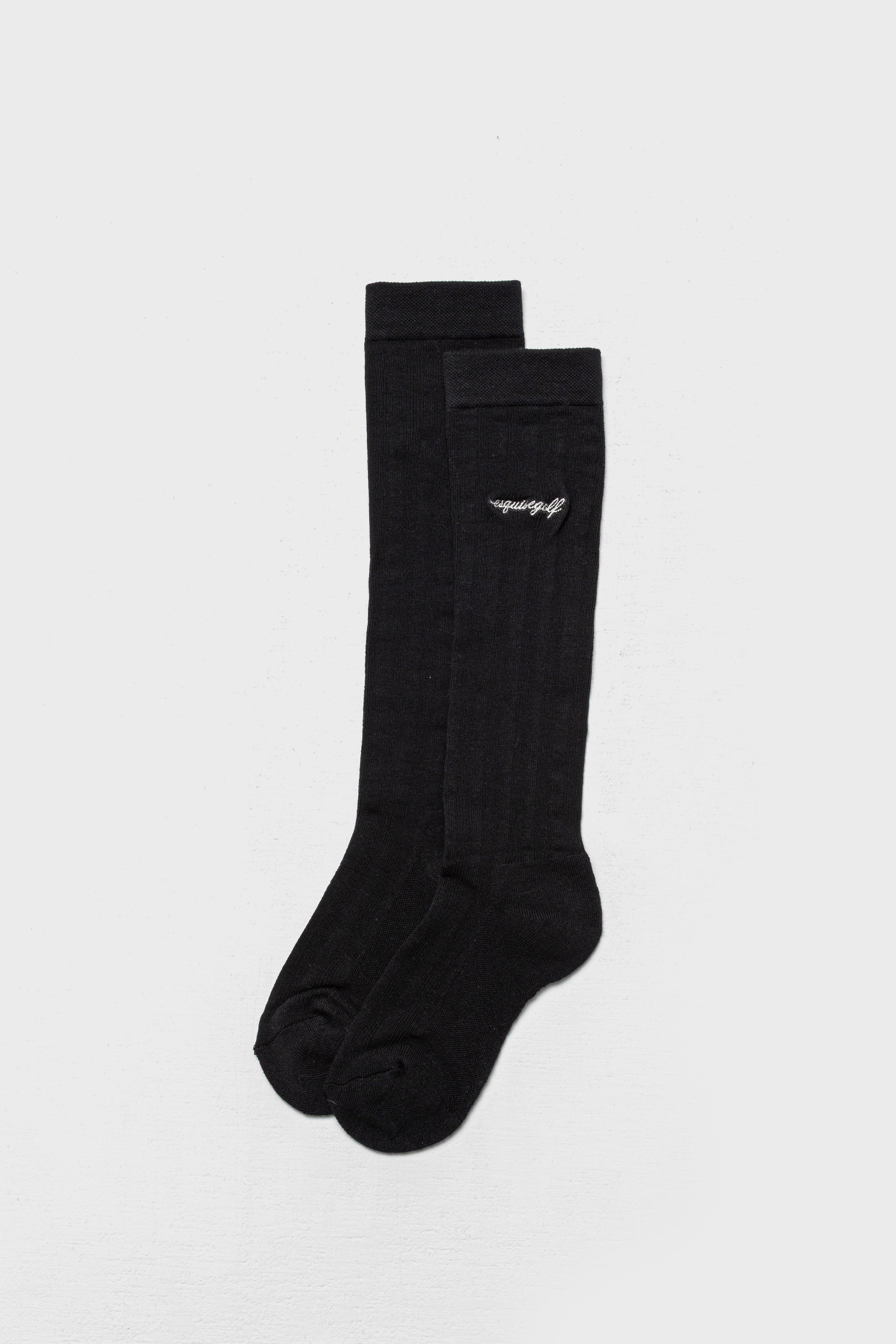 RIBBED HIGH SOCKS - Black