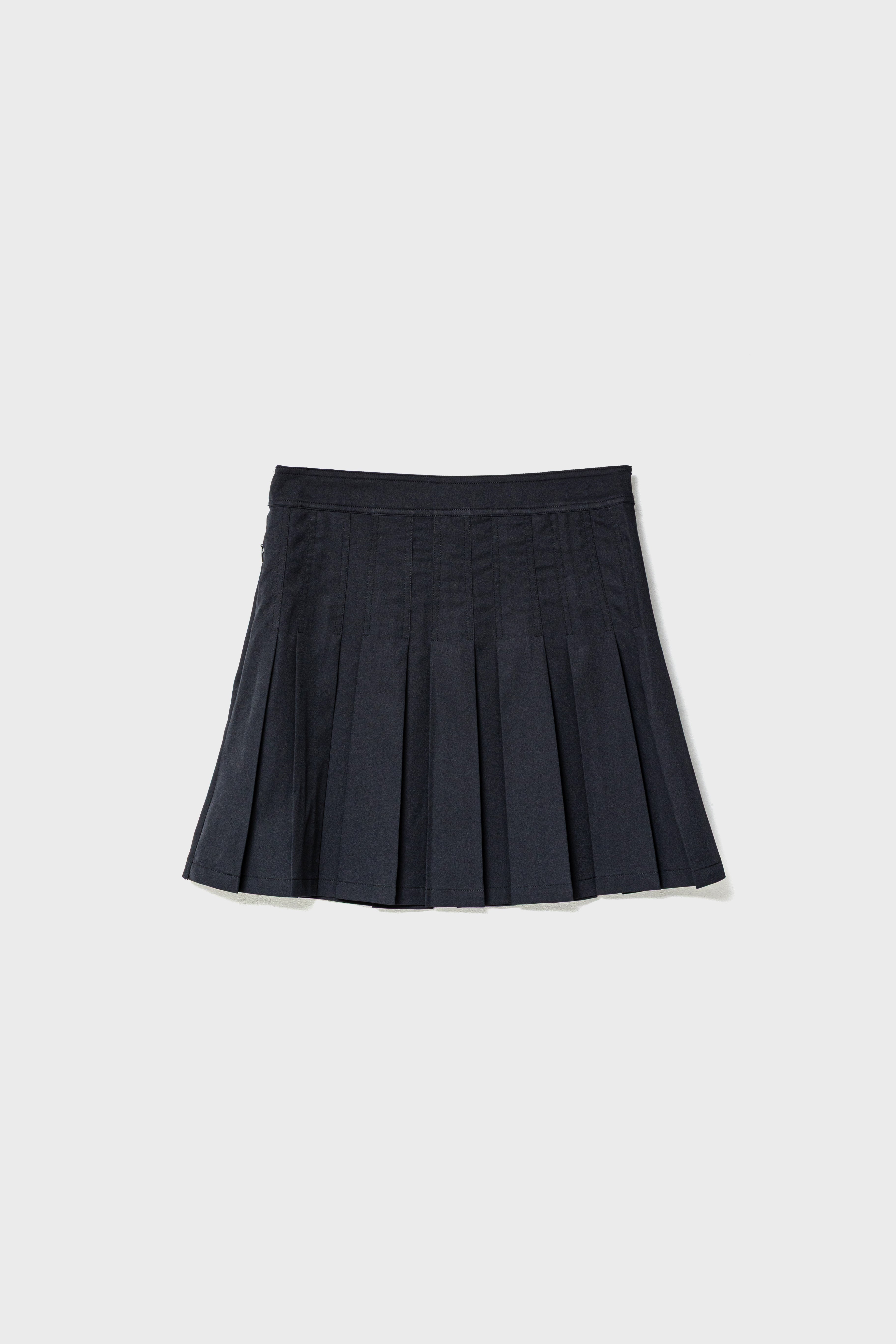 FLOWING PLEATS SKIRT - Black