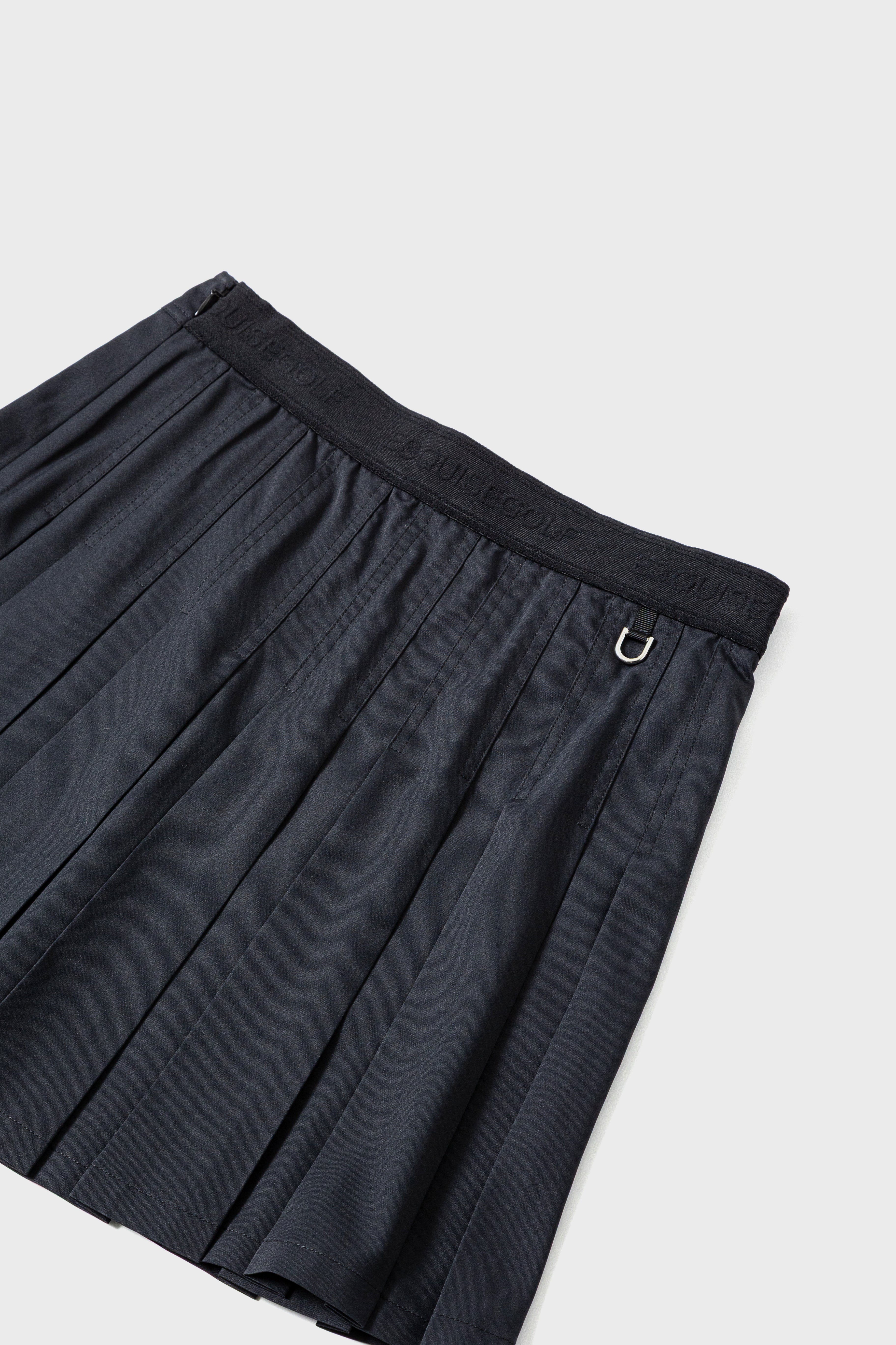 FLOWING PLEATS SKIRT - Black