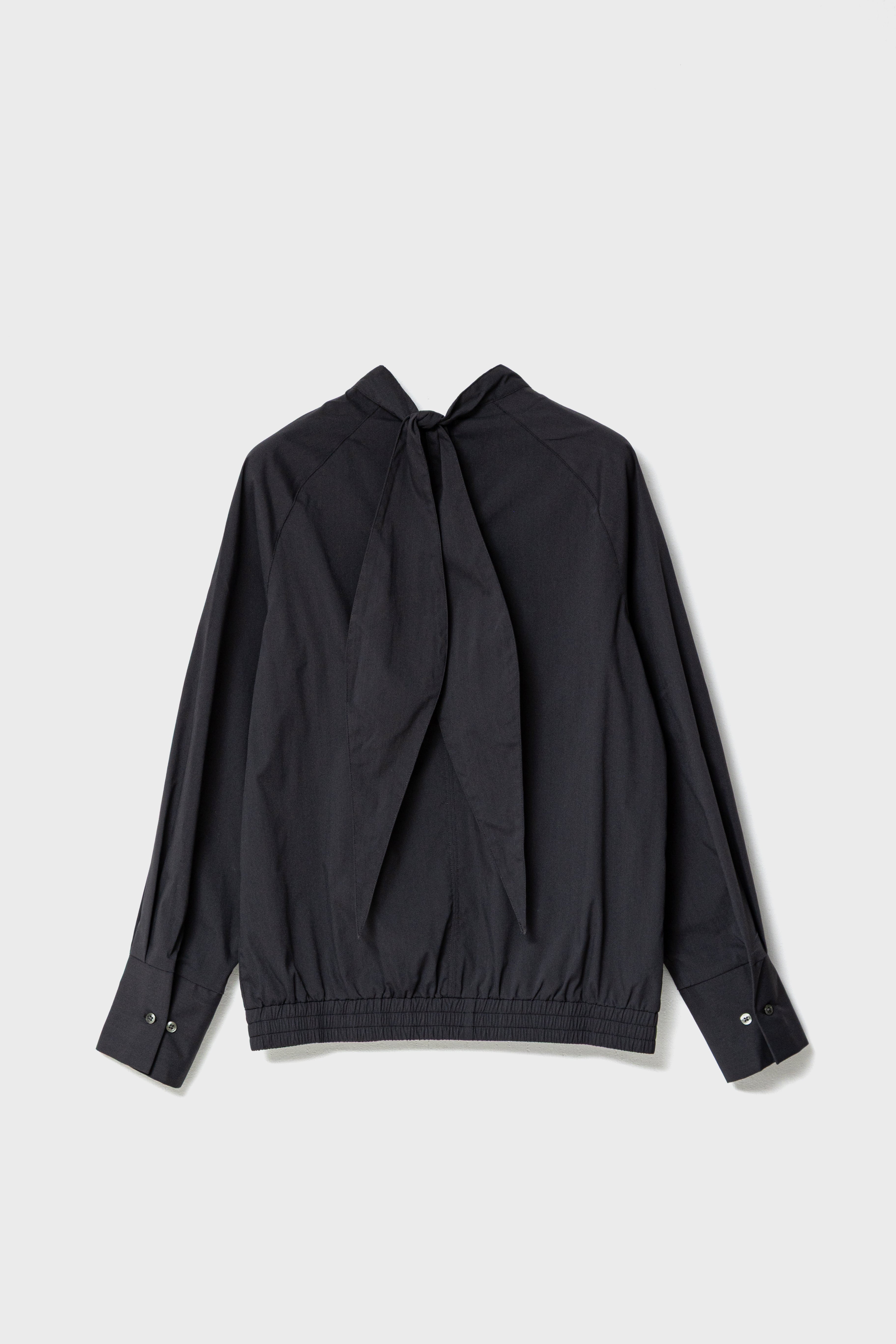 TIE DESIGN SHIRT TOP - Black