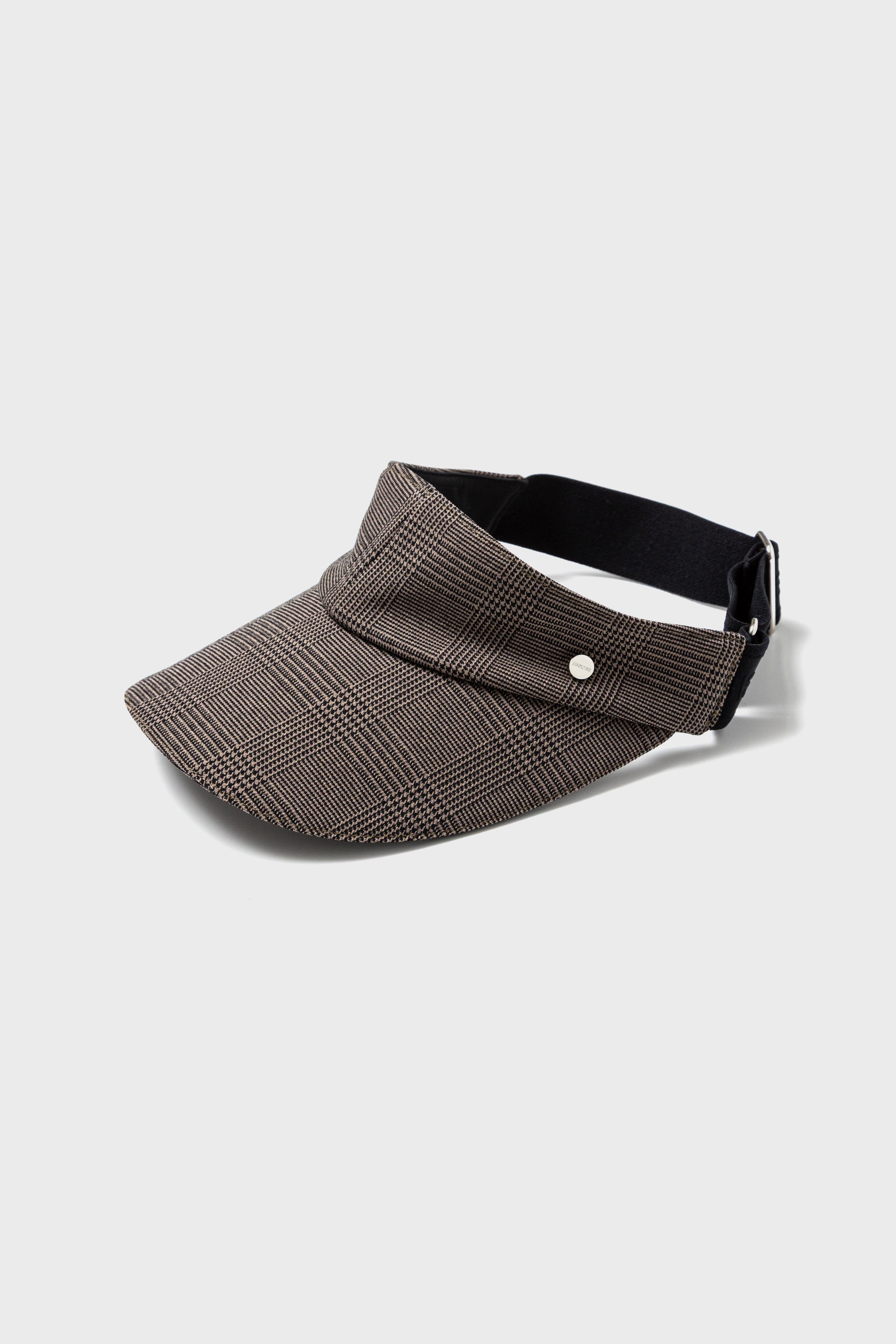 GLEN CHECK CURVE VISOR - Brown