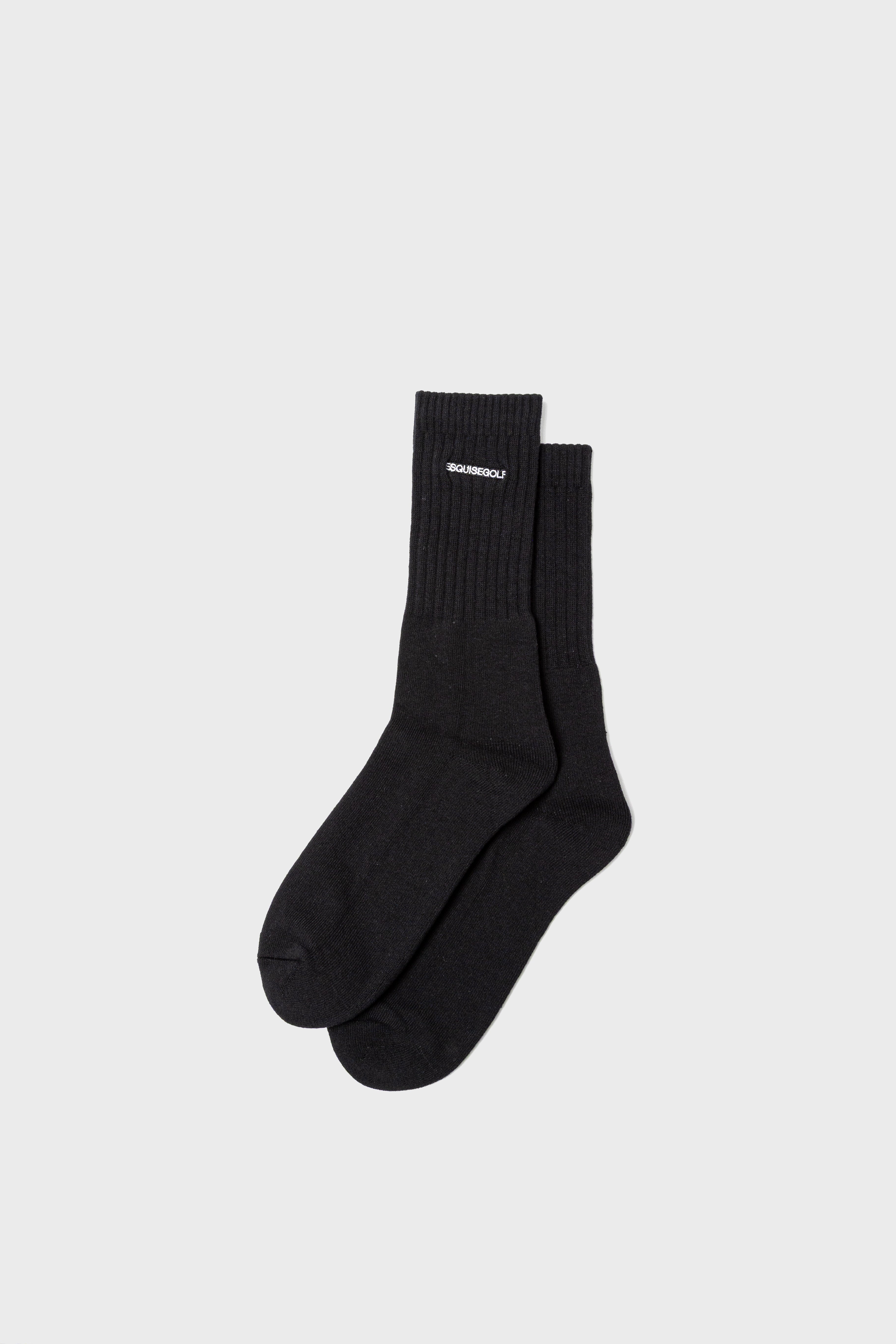 PREMIUM PILE CREW SOCKS - Black