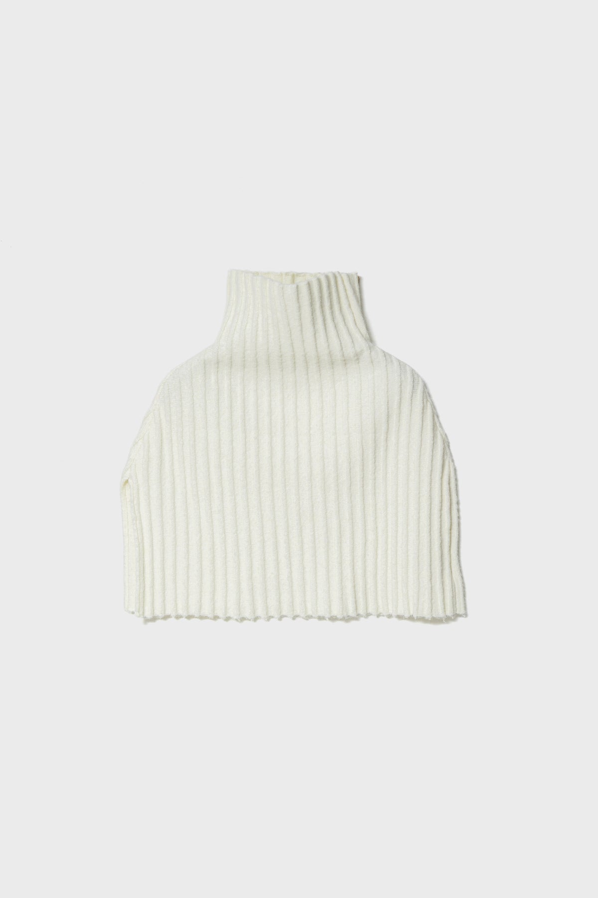 ECO-KNIT RIBBED CAPE - White