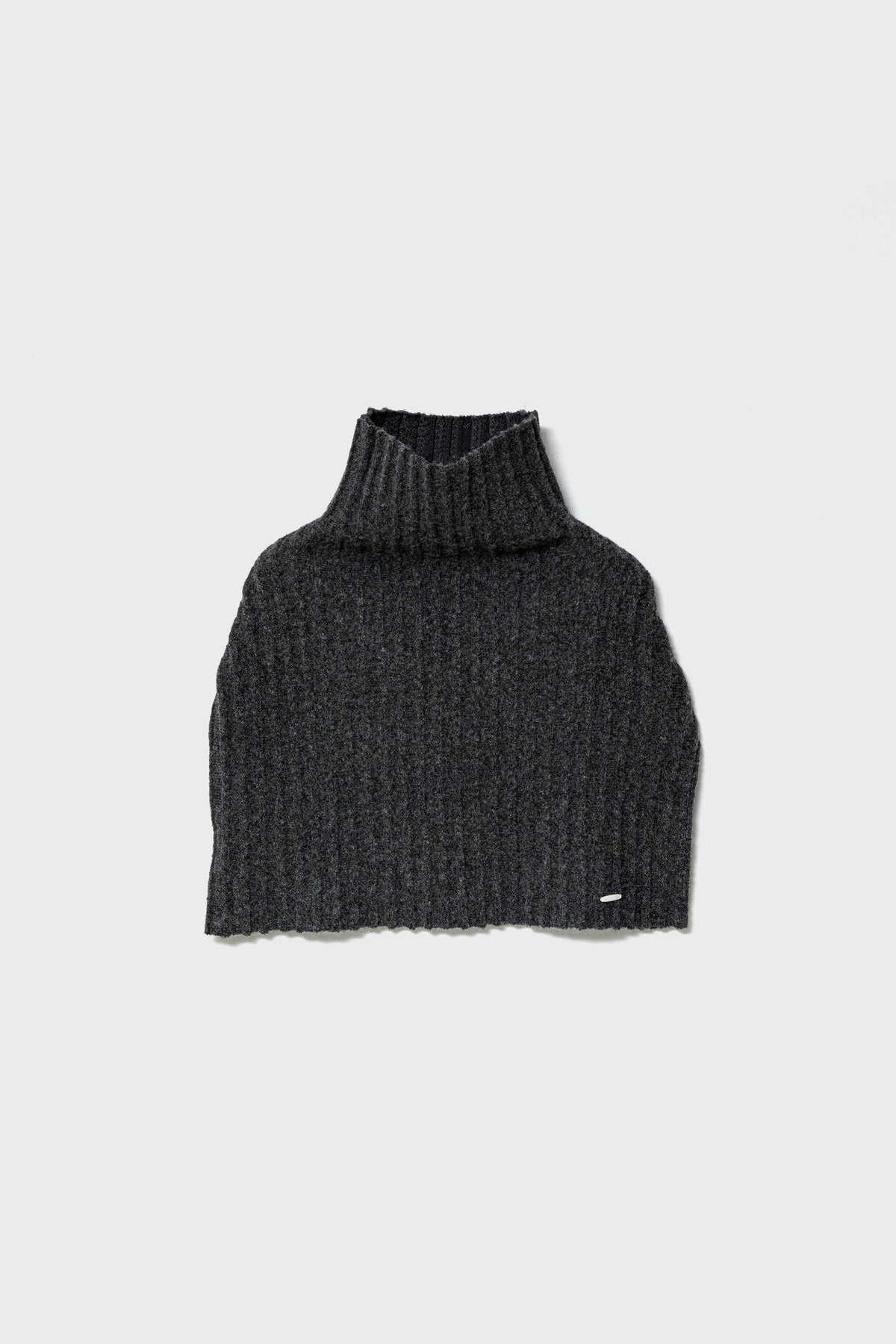 ECO-KNIT RIBBED CAPE - Gray