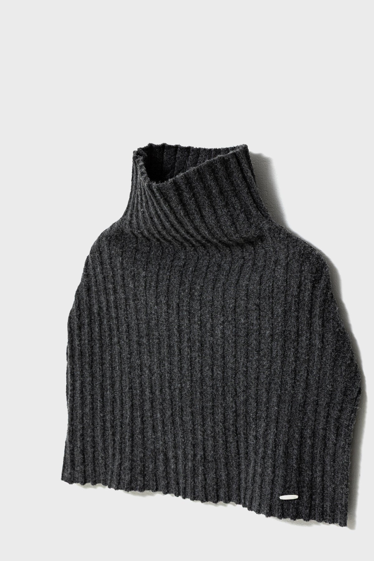 ECO-KNIT RIBBED CAPE - Gray