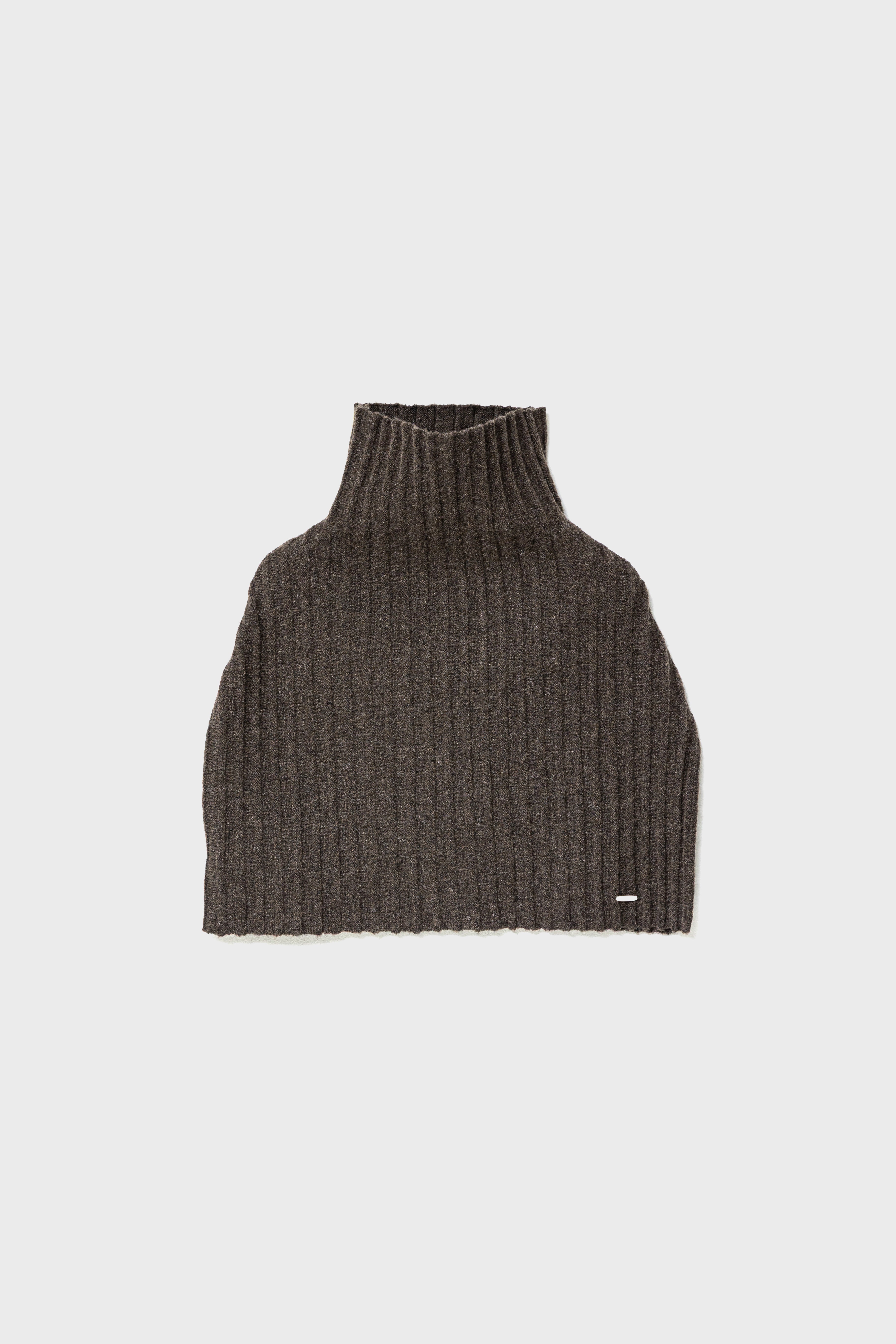 ECO-KNIT RIBBED CAPE - Brown