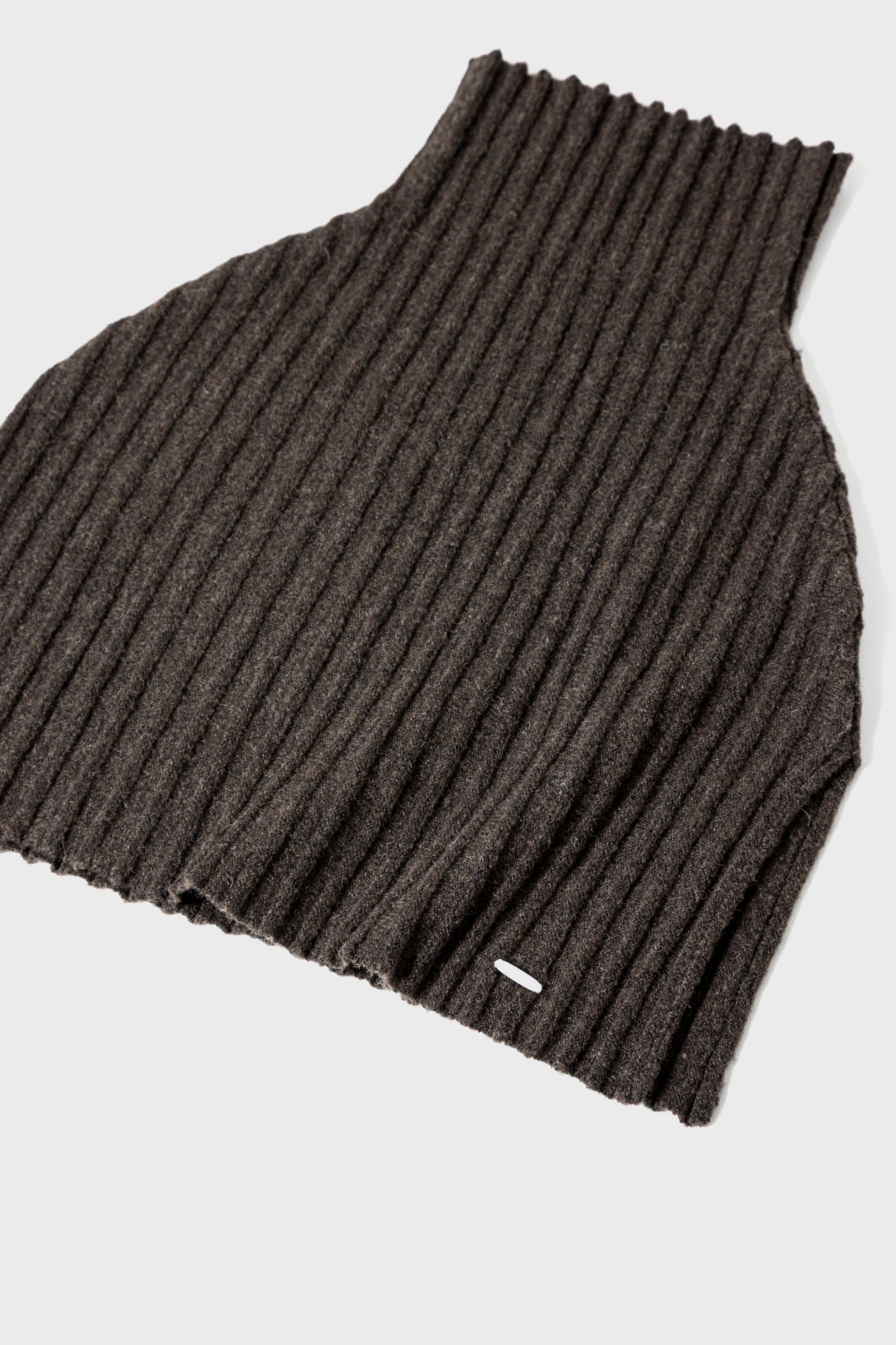 ECO-KNIT RIBBED CAPE - Brown