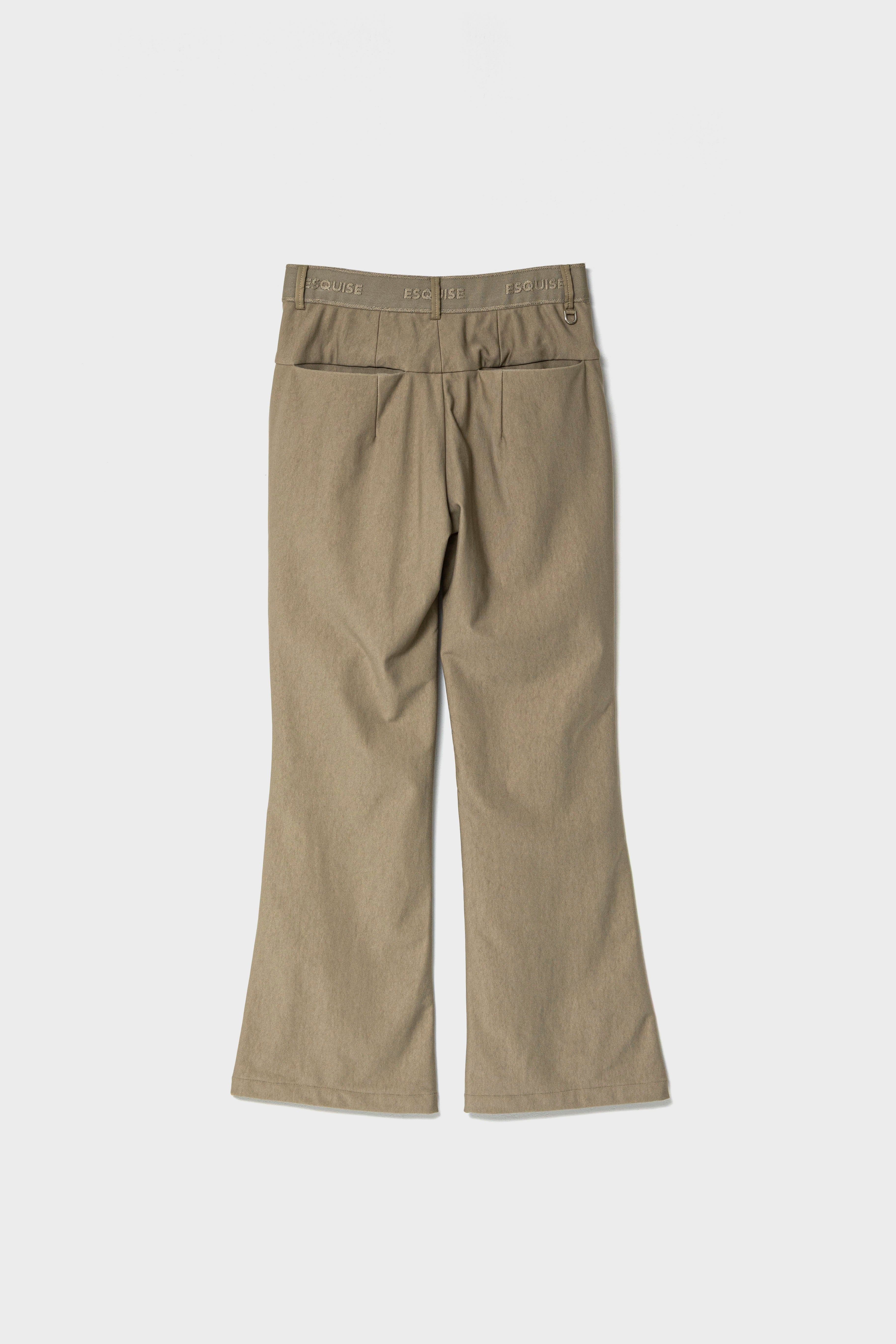 WINTER WARM FLARE PANTS - Beige