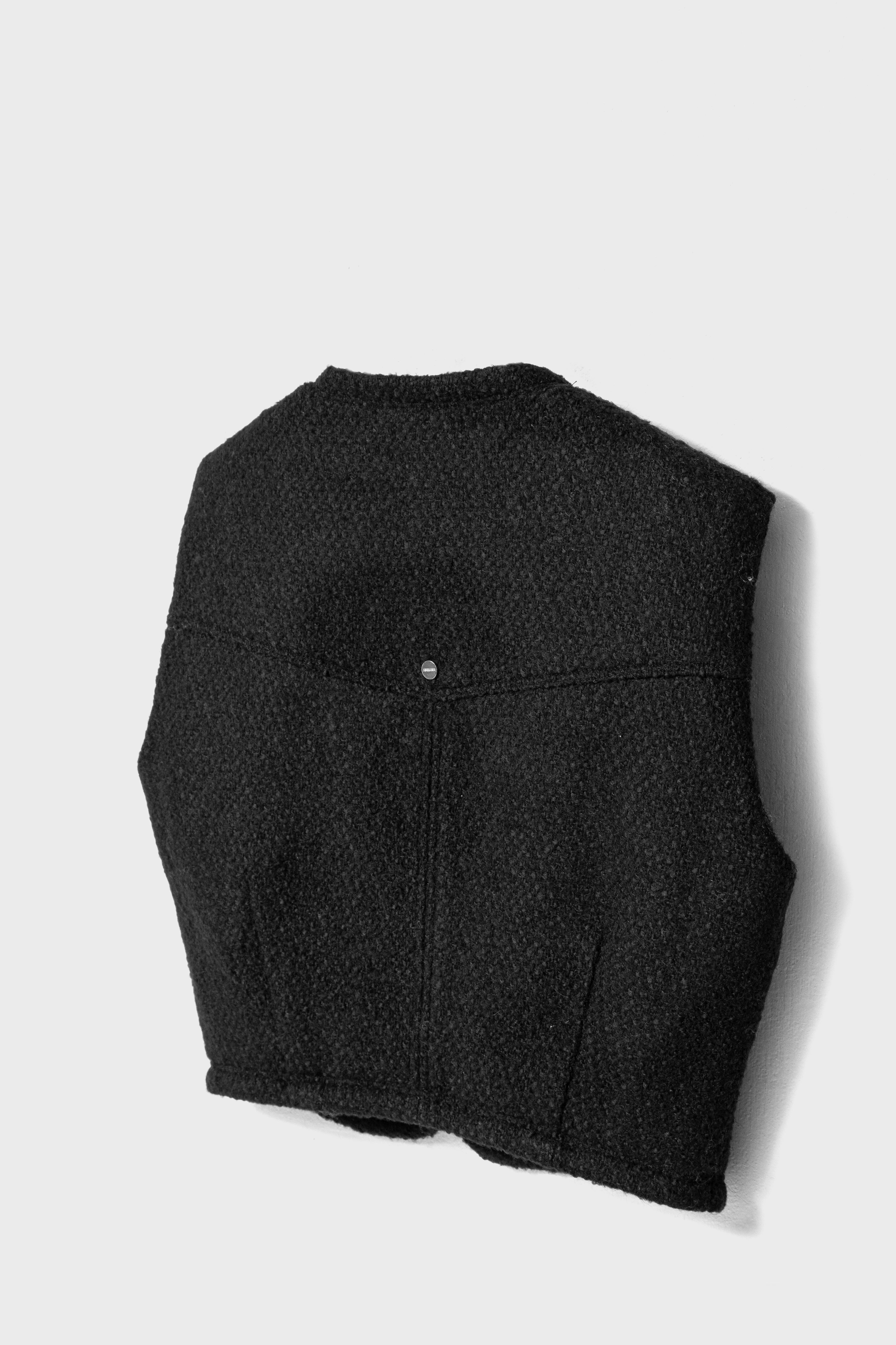 TWEED SHORT VEST - Black
