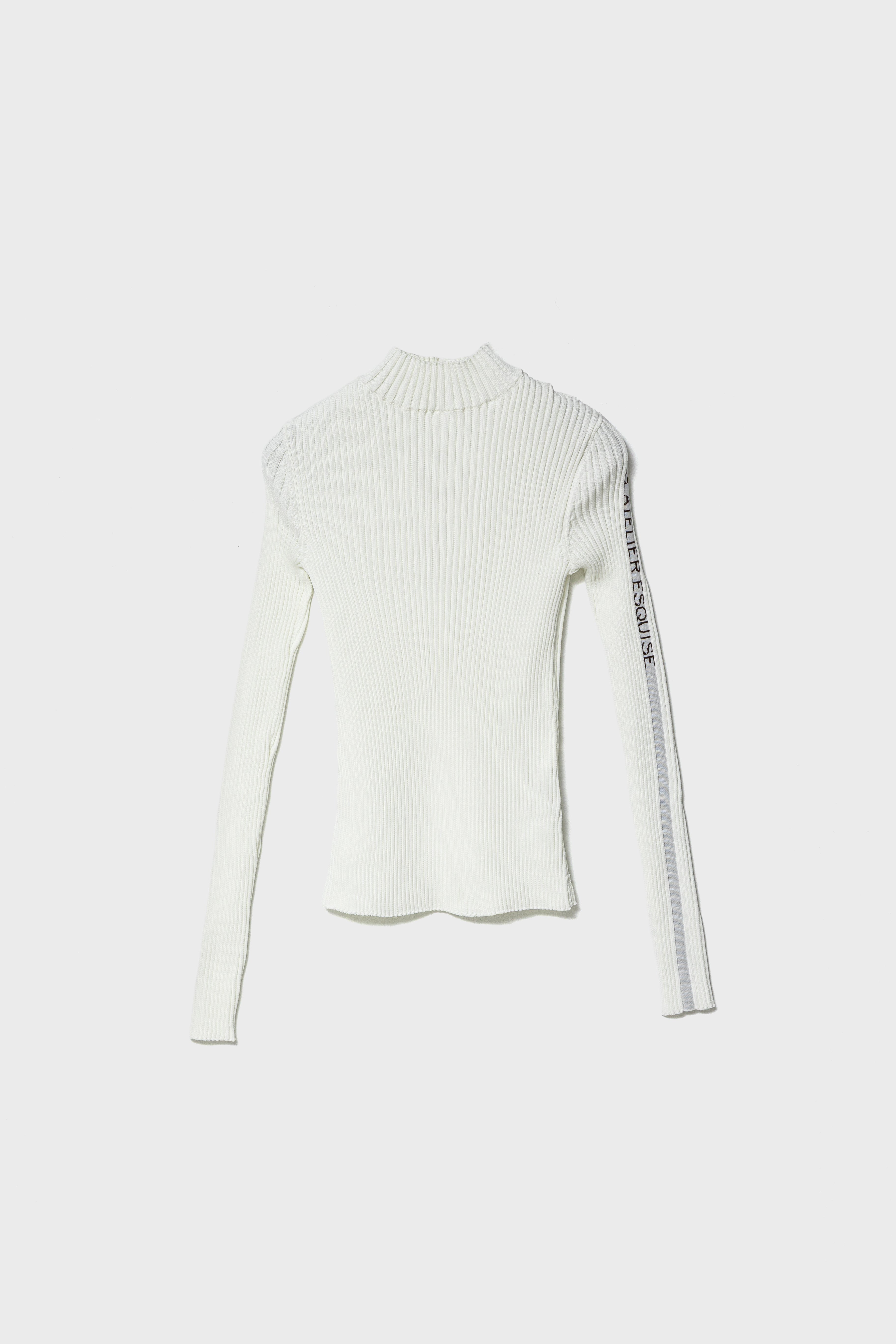 2WAY LETTER RIB KNIT - White