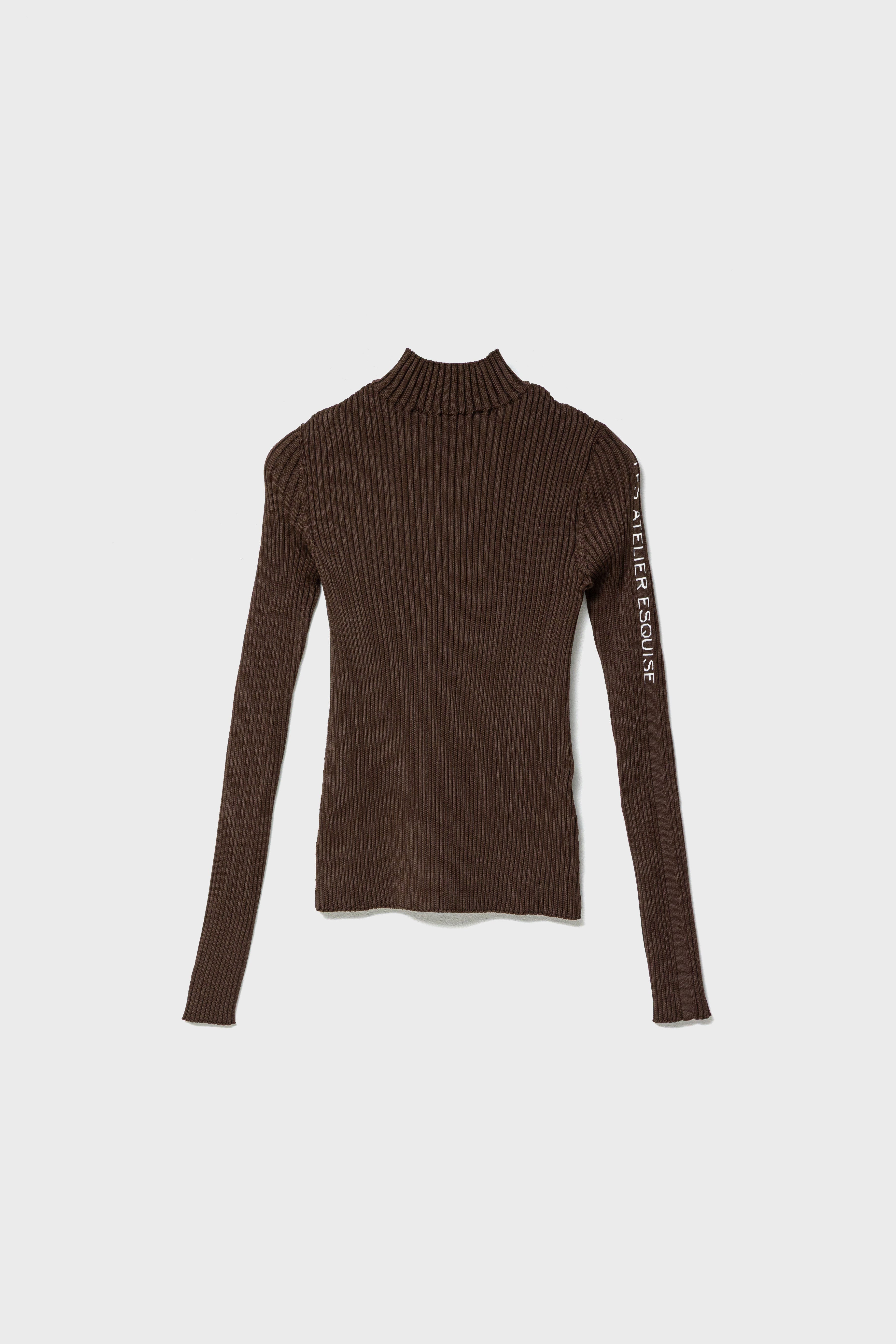 2WAY LETTER RIB KNIT - Espresso