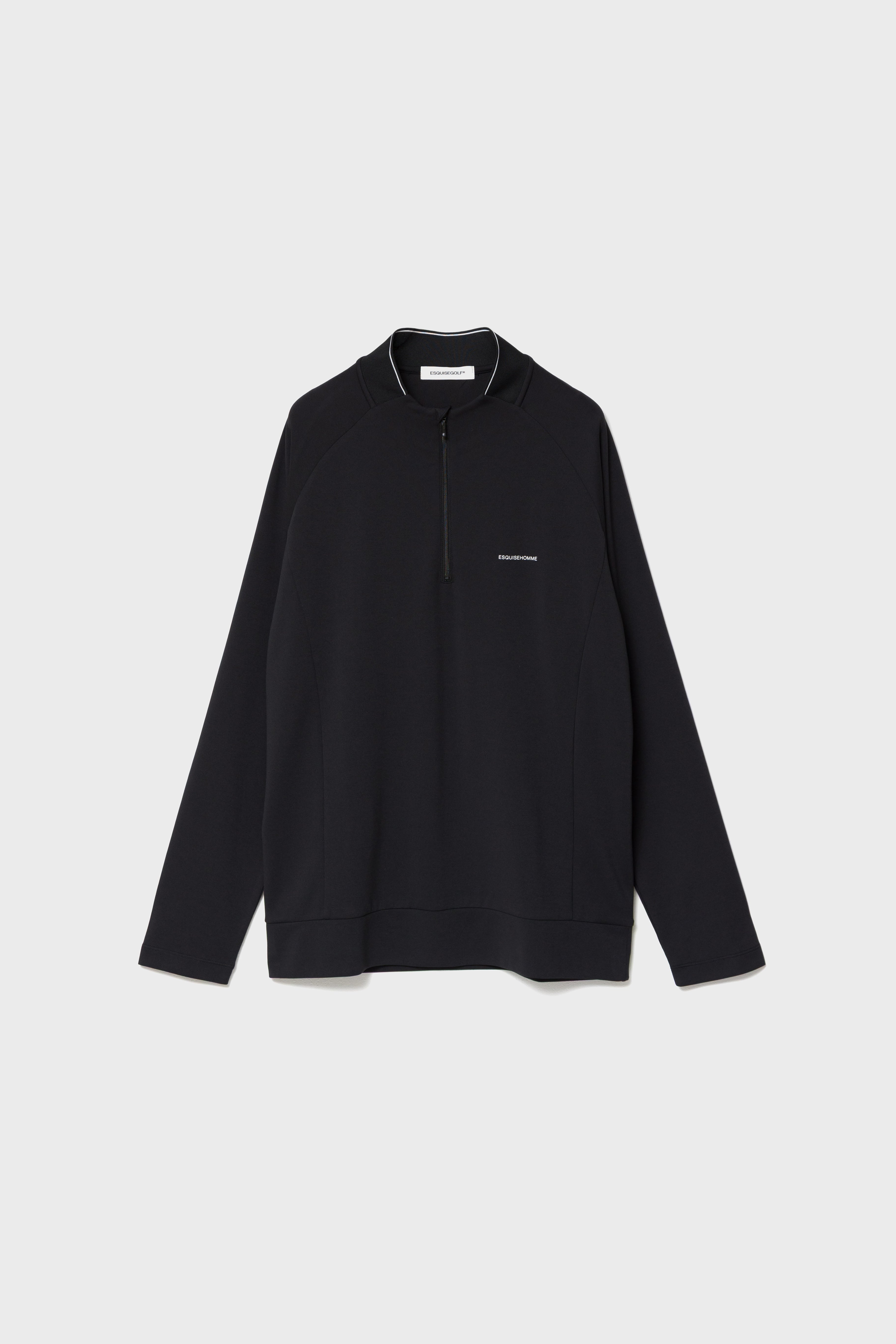 SMOOTH HALF ZIP HIGH NECK - Black