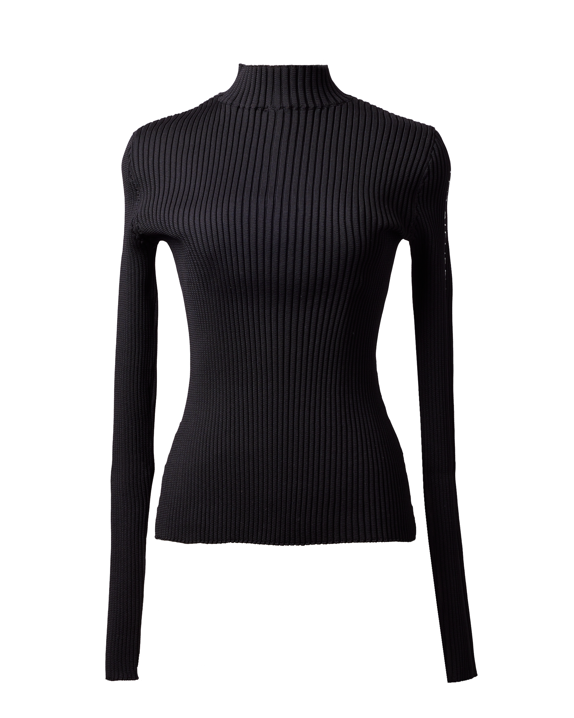 2WAY LETTER RIB KNIT - Black