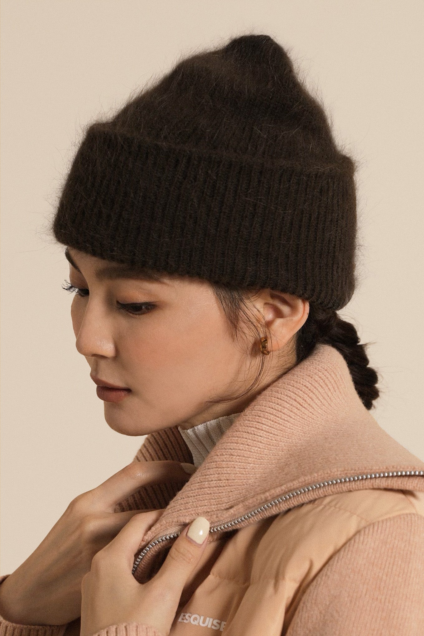 ANGORA SOFT BEANIE - Espresso