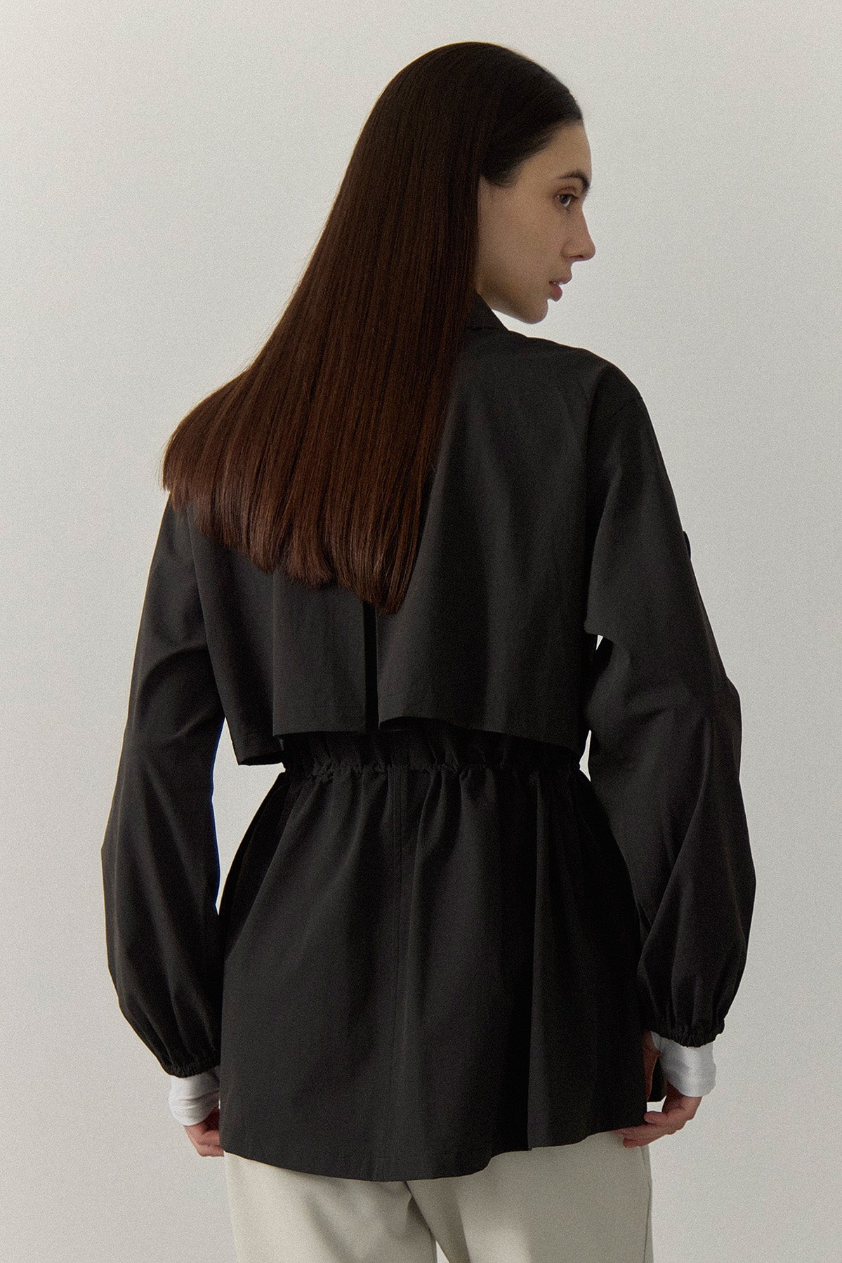 DRAWSTRING LIGHT JACKET - Charcoal