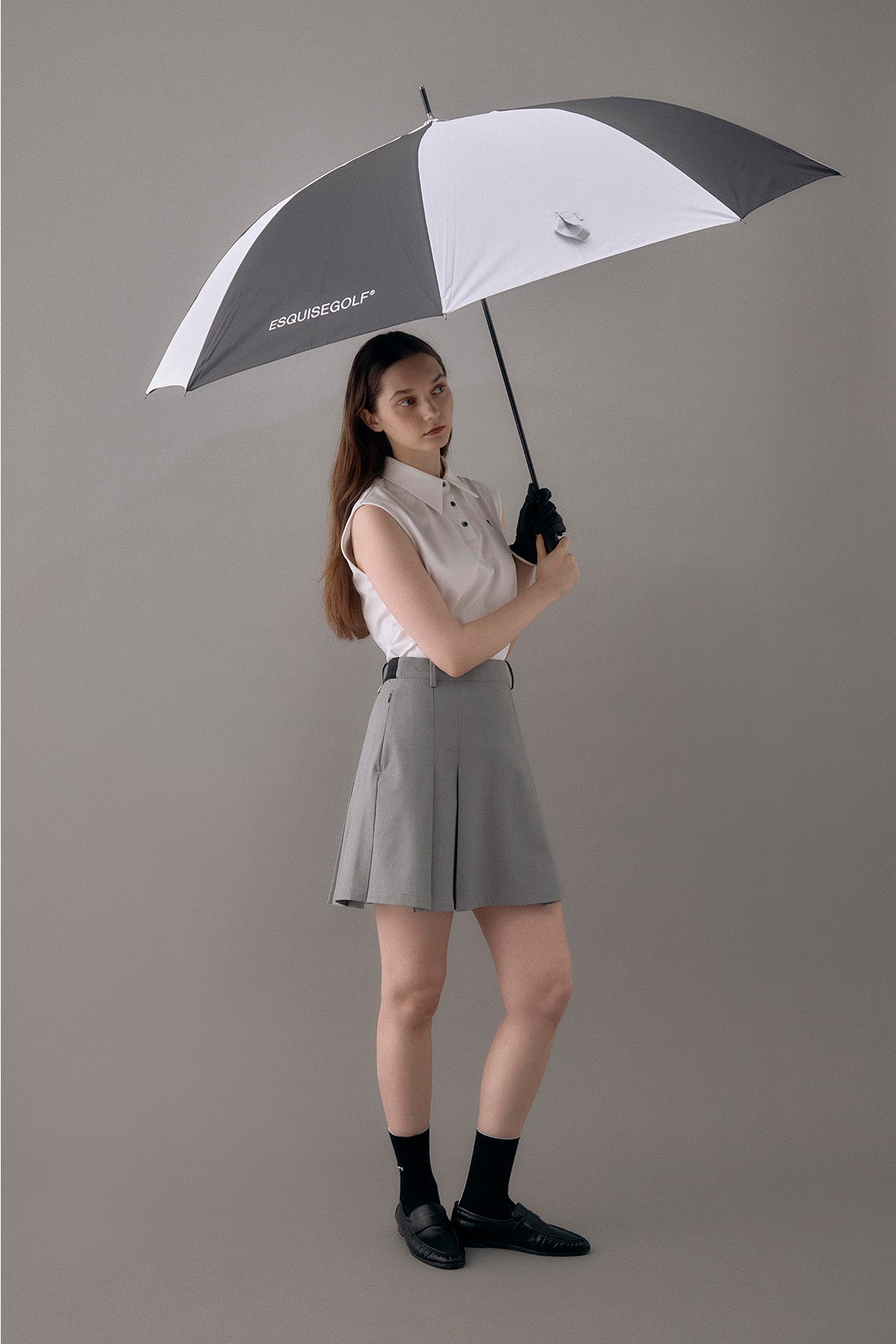 SILK TOUCH PLEATED SKIRT - Light Gray