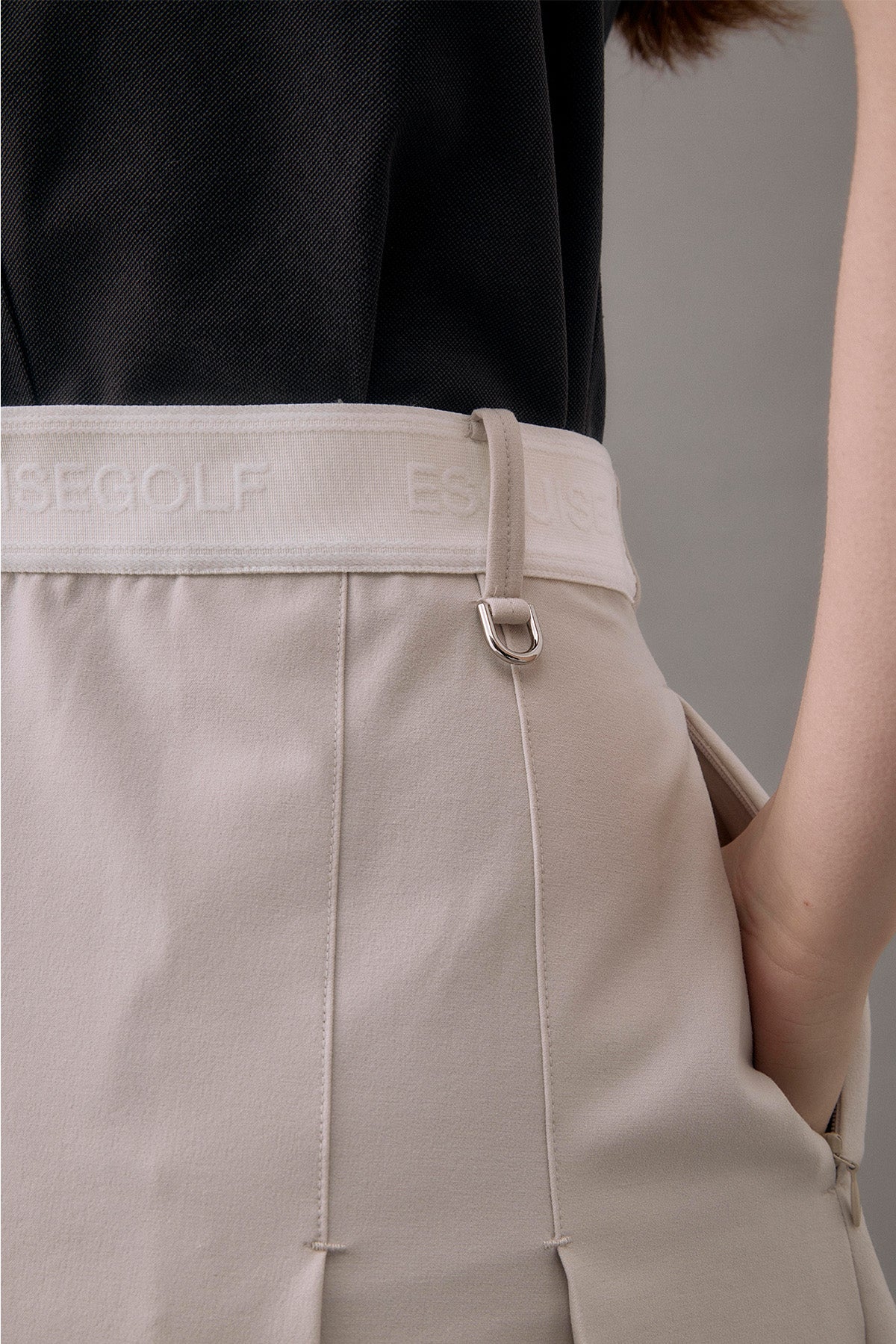 SILK TOUCH PLEATED SKIRT - Light Beige