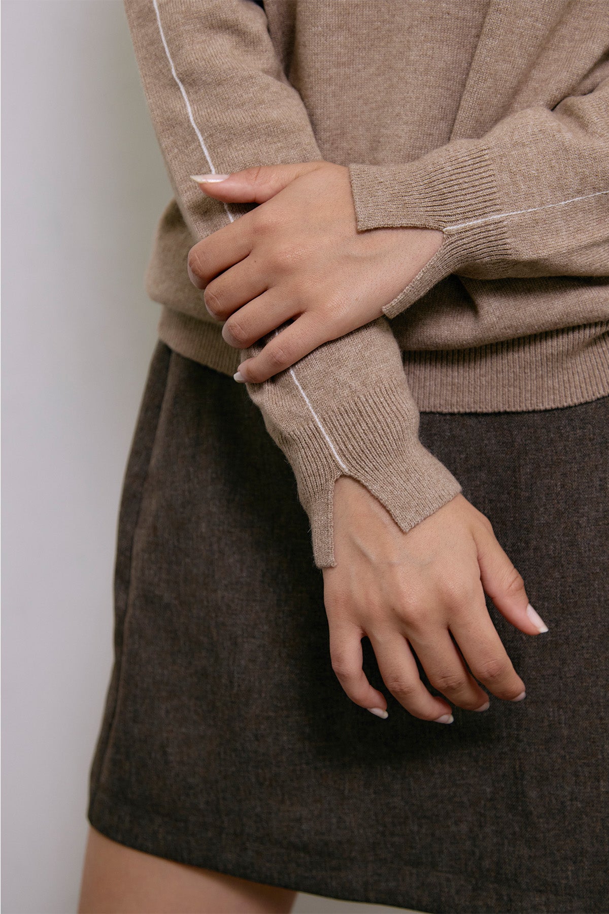BLANC CASHMERE KNIT P/O - Beige