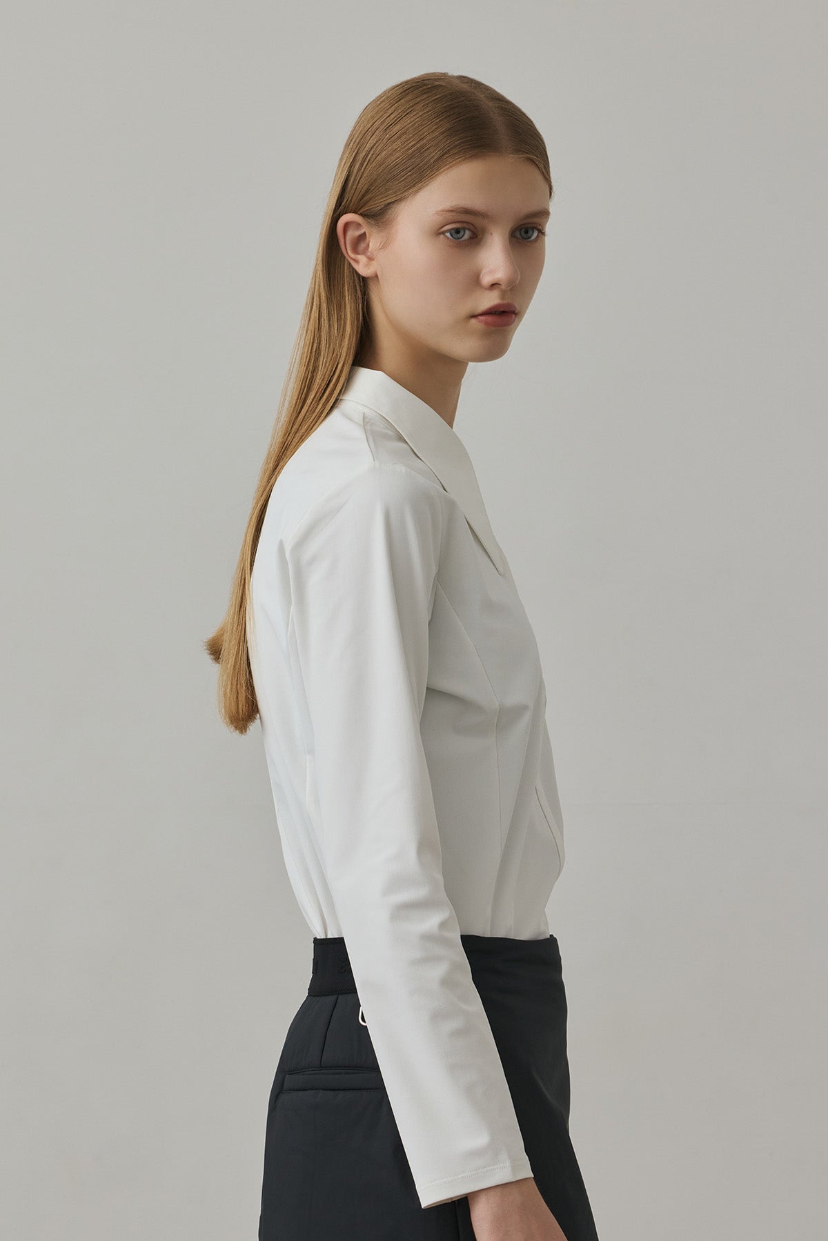CLASSIC COLLAR SHIRT TOP - White